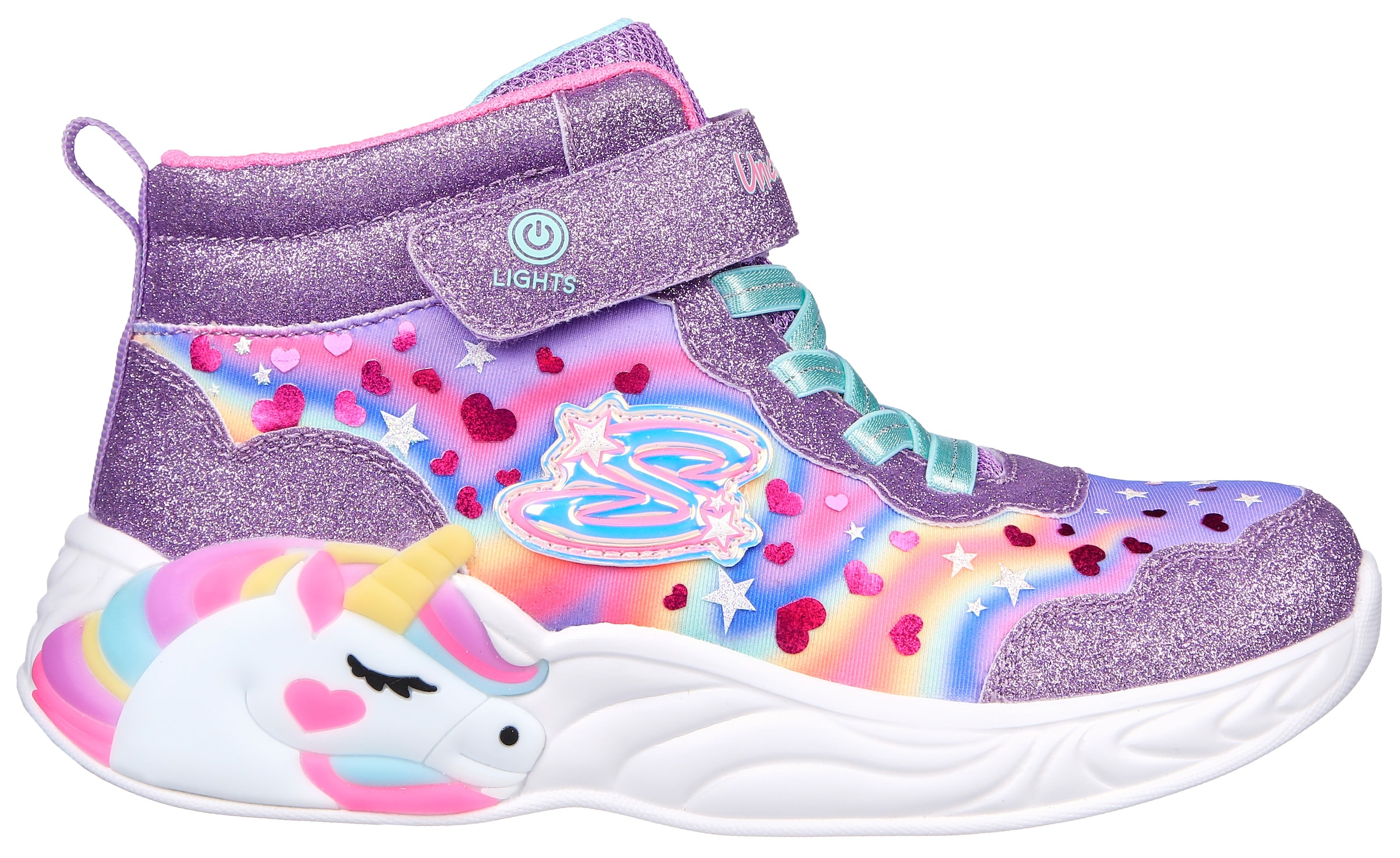 Skechers Kids Sneaker »UNICORN DREAMS«, mit Blinkfunktion zum Ein- und Ausschalten, Freizeitschuh, Halbschuh