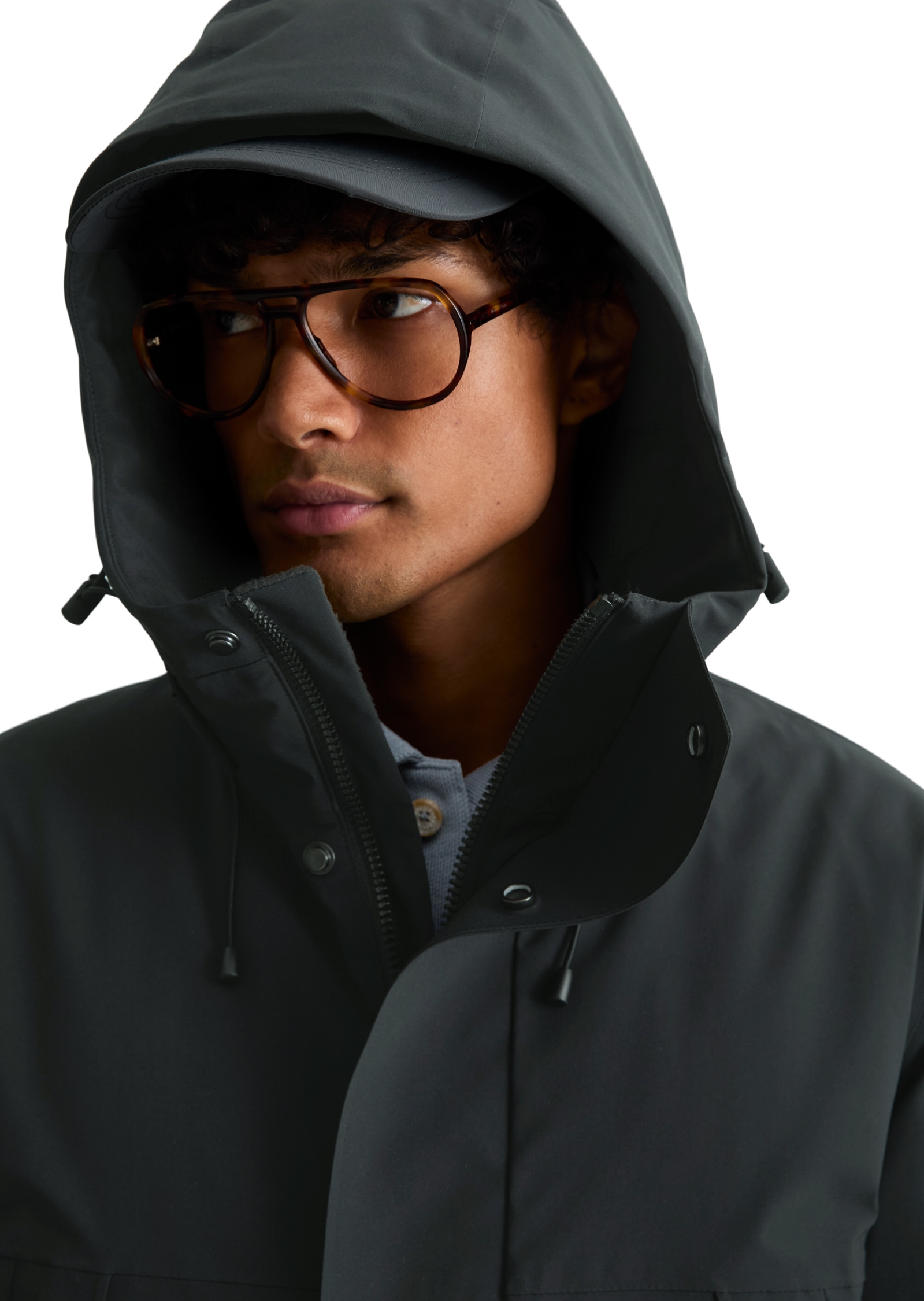 Marc O'Polo DENIM Parka mit Kapuze regular mit leichter Wattierung