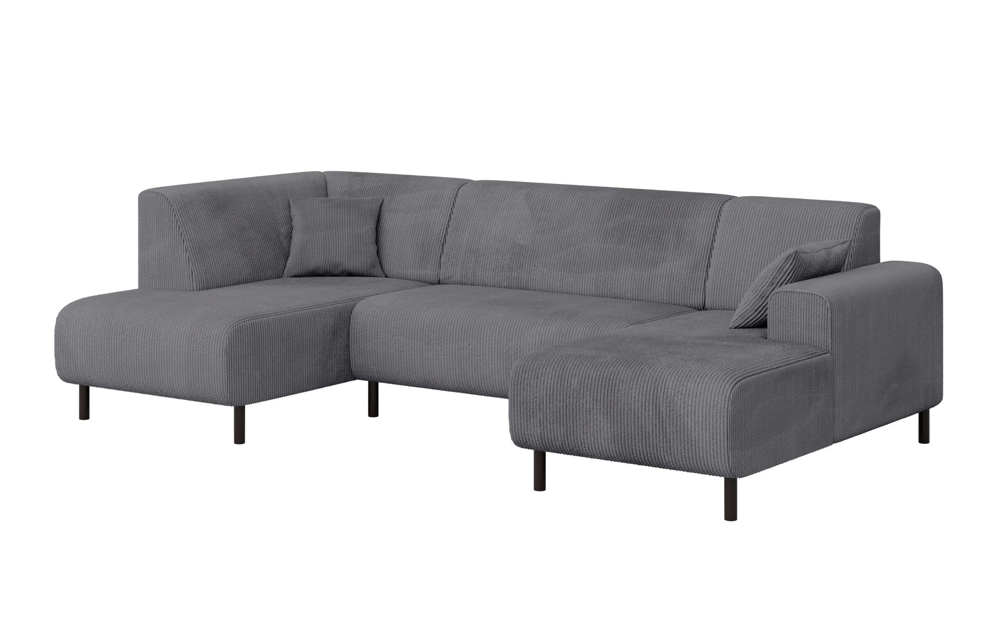 Home affaire Wohnlandschaft »ARROS U-Form mit Wellenunterfederung, Maße B/T/H: 300/163/81 cm«, incl. Zierkissen, mit Recamiere links/rechts bestellbar, auch in Cord
