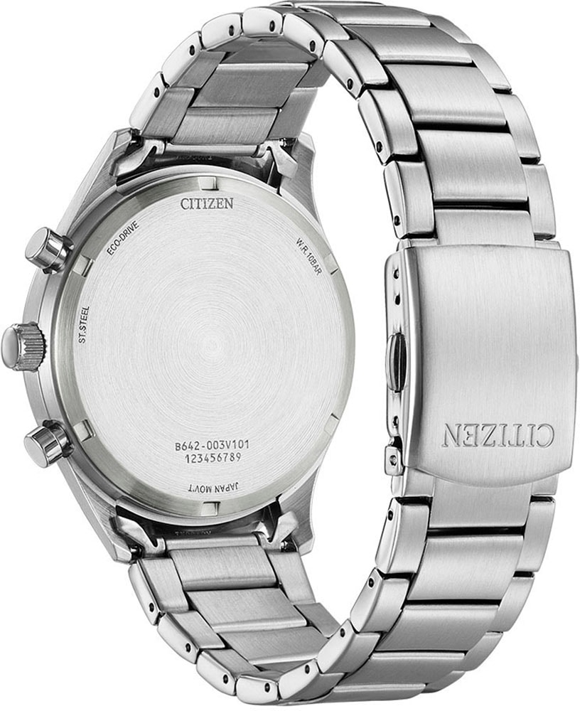 Citizen Chronograph, Armbanduhr, Herrenuhr, Solar, Stoppfunktion, Edelstahlarmband