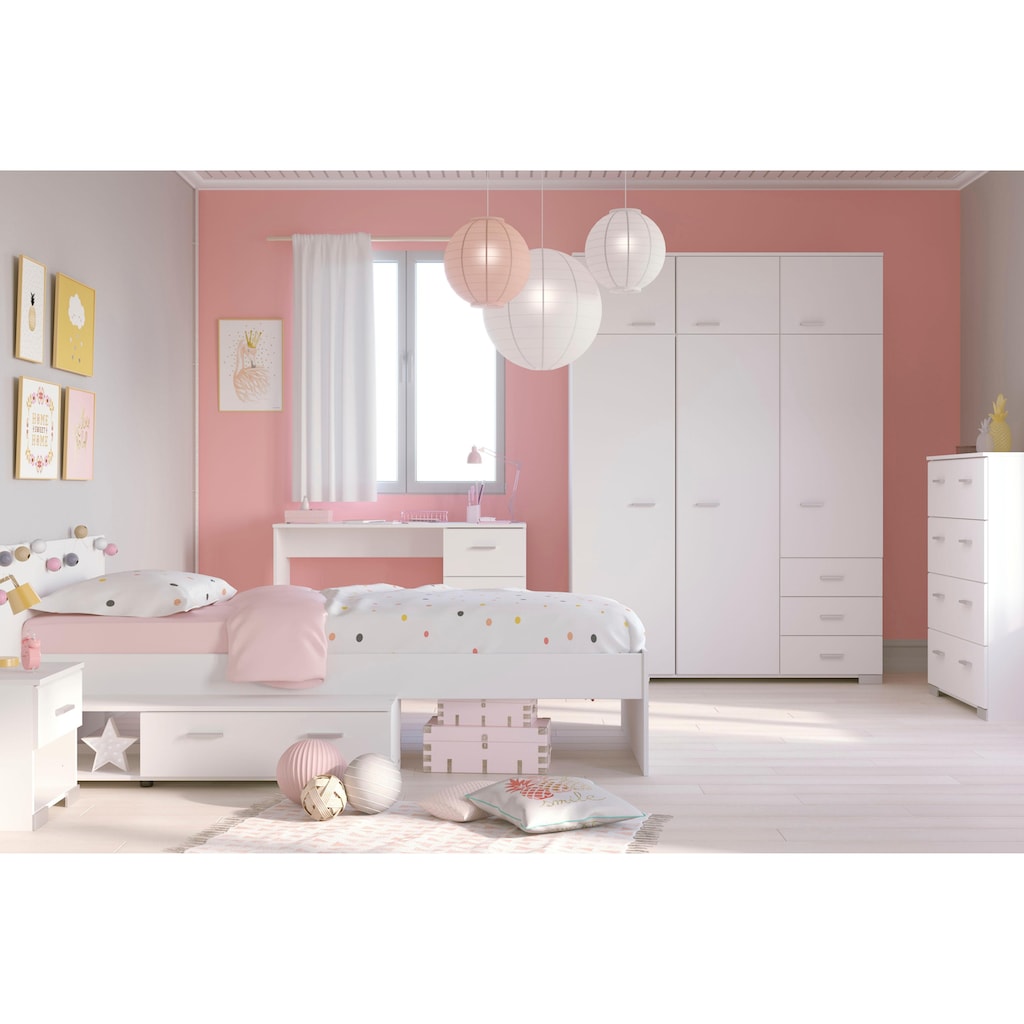 Parisot Jugendzimmer-Set »Galaxy«, (Set, 5 St., Kleiderschrank, Bett, Nachttisch, Schreibtisch und Kommode)