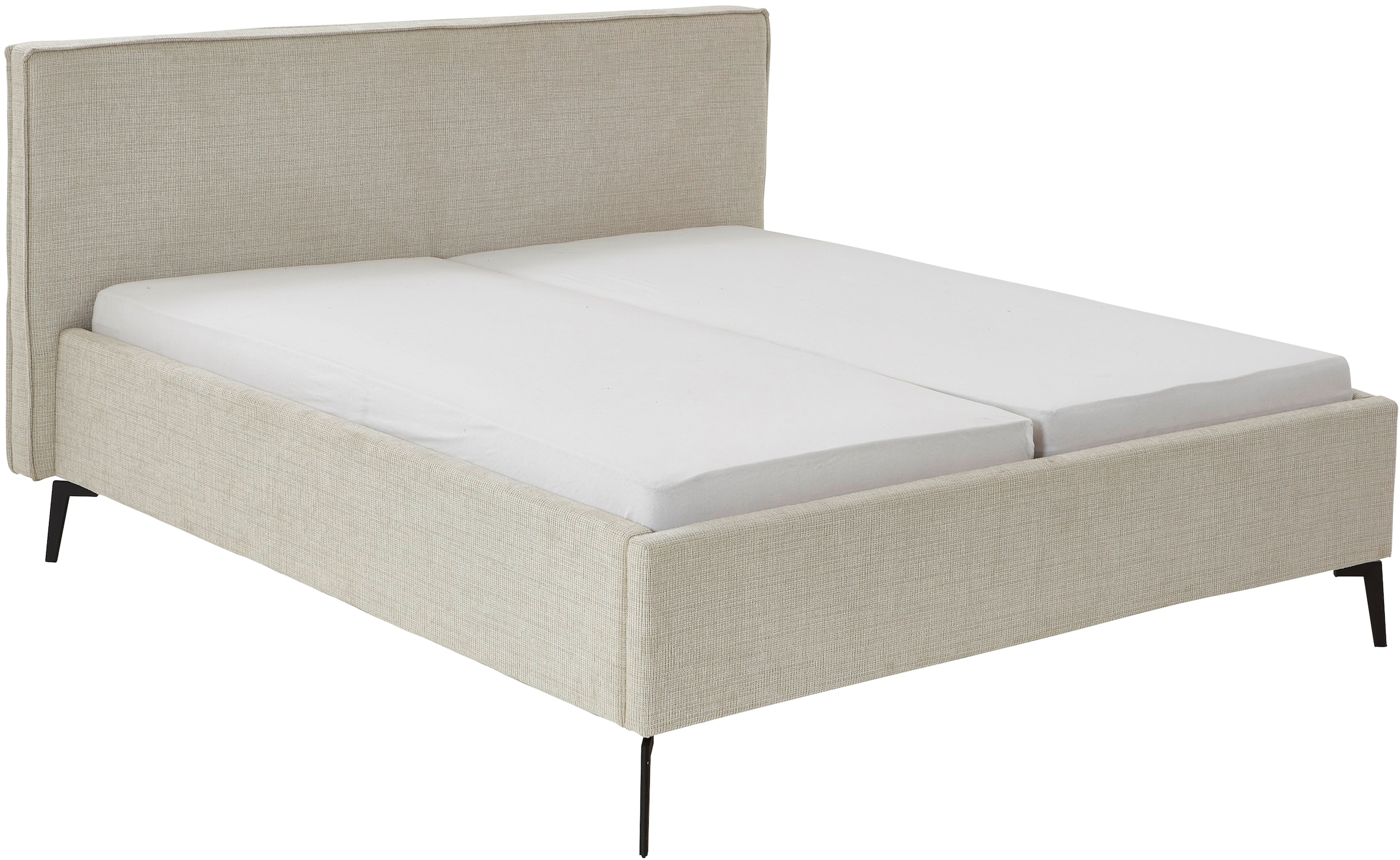 meise.möbel Polsterbett »Riva II« mit schwarzen Metallfüßen, wahlweise mit Bettkasten