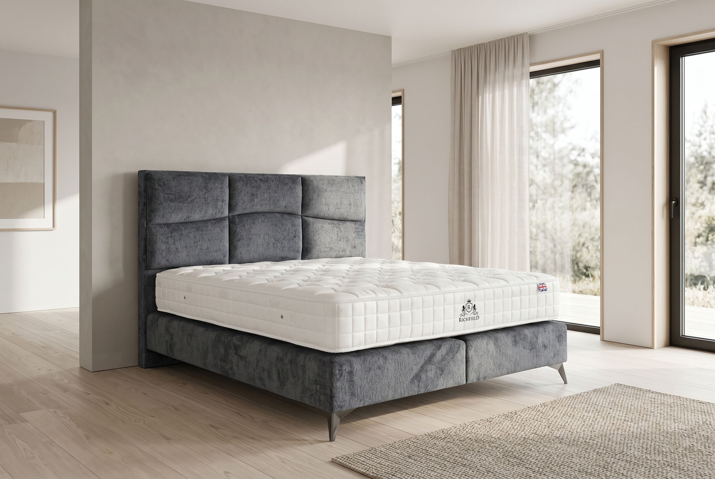 Home affaire Boxspringbett »Violette erhältlich in den Breite 160, 180 & 200cm« inkl. Topper und extra dicker Taschen-Federkernmatratze