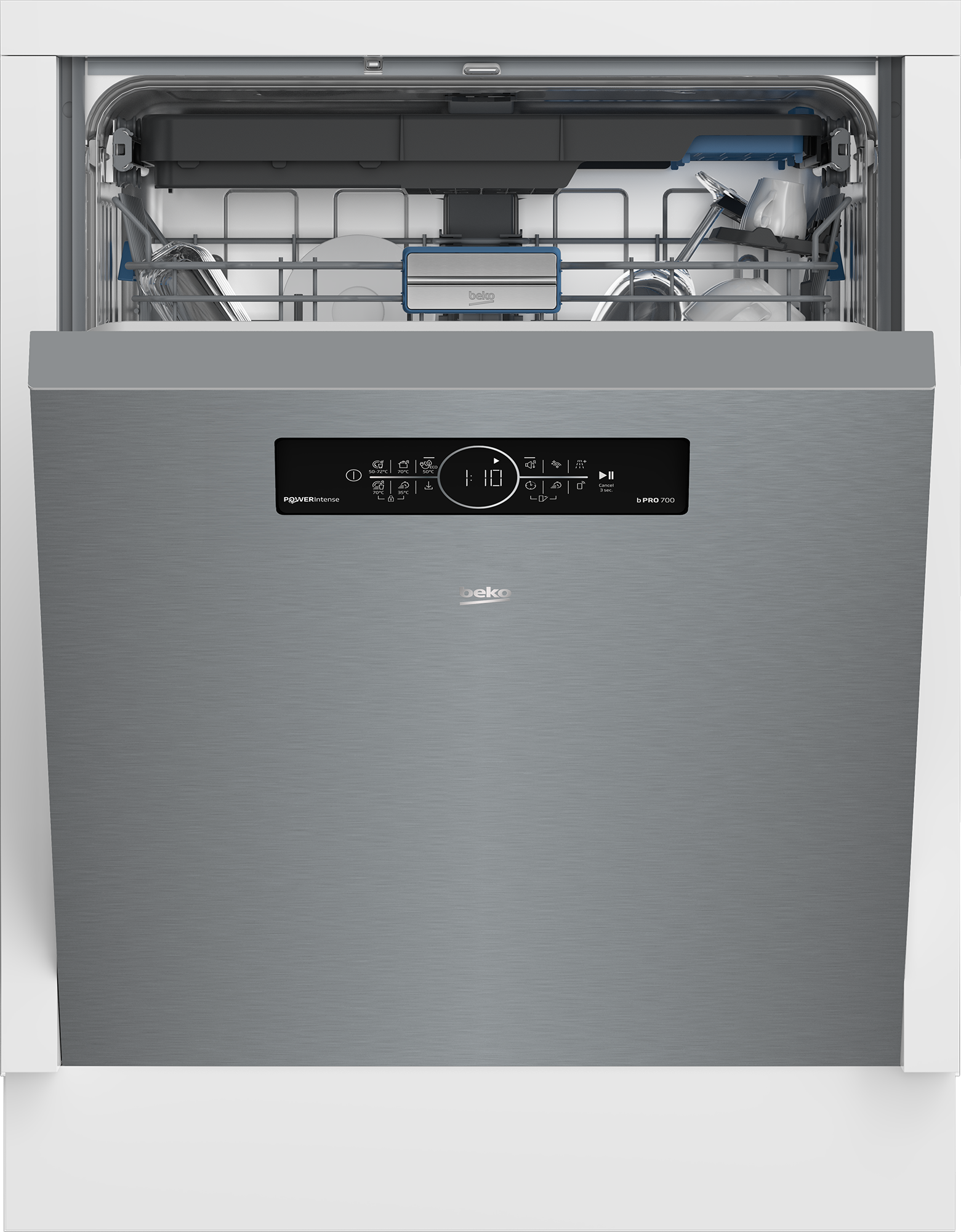 BEKO Unterbaugeschirrspüler »BDDN36550XP« 8,9 l 15 tlg. Maßgedecke