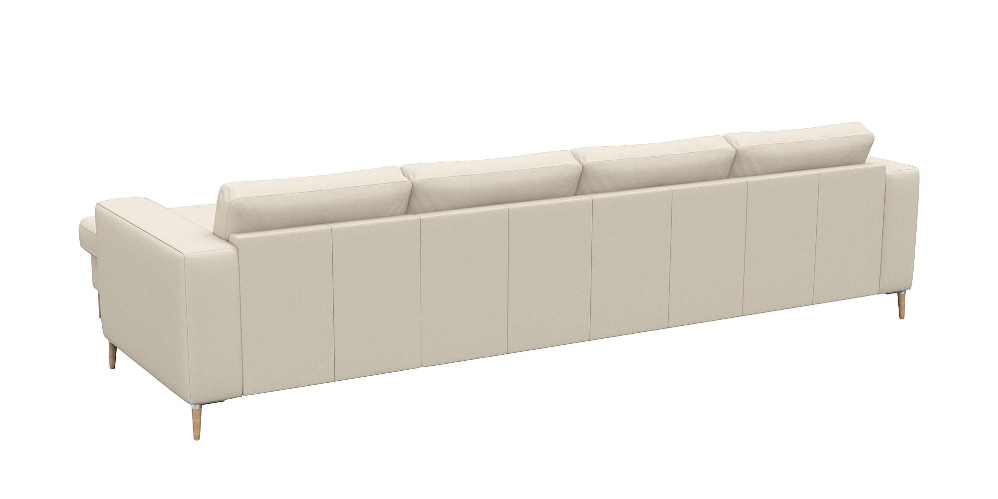 FLEXLUX Ecksofa »Fiore, super Sitzkomfort durch Kaltschaum im Sitz, L-Form«, breite Armlehnen, Füße Alu+ Eiche