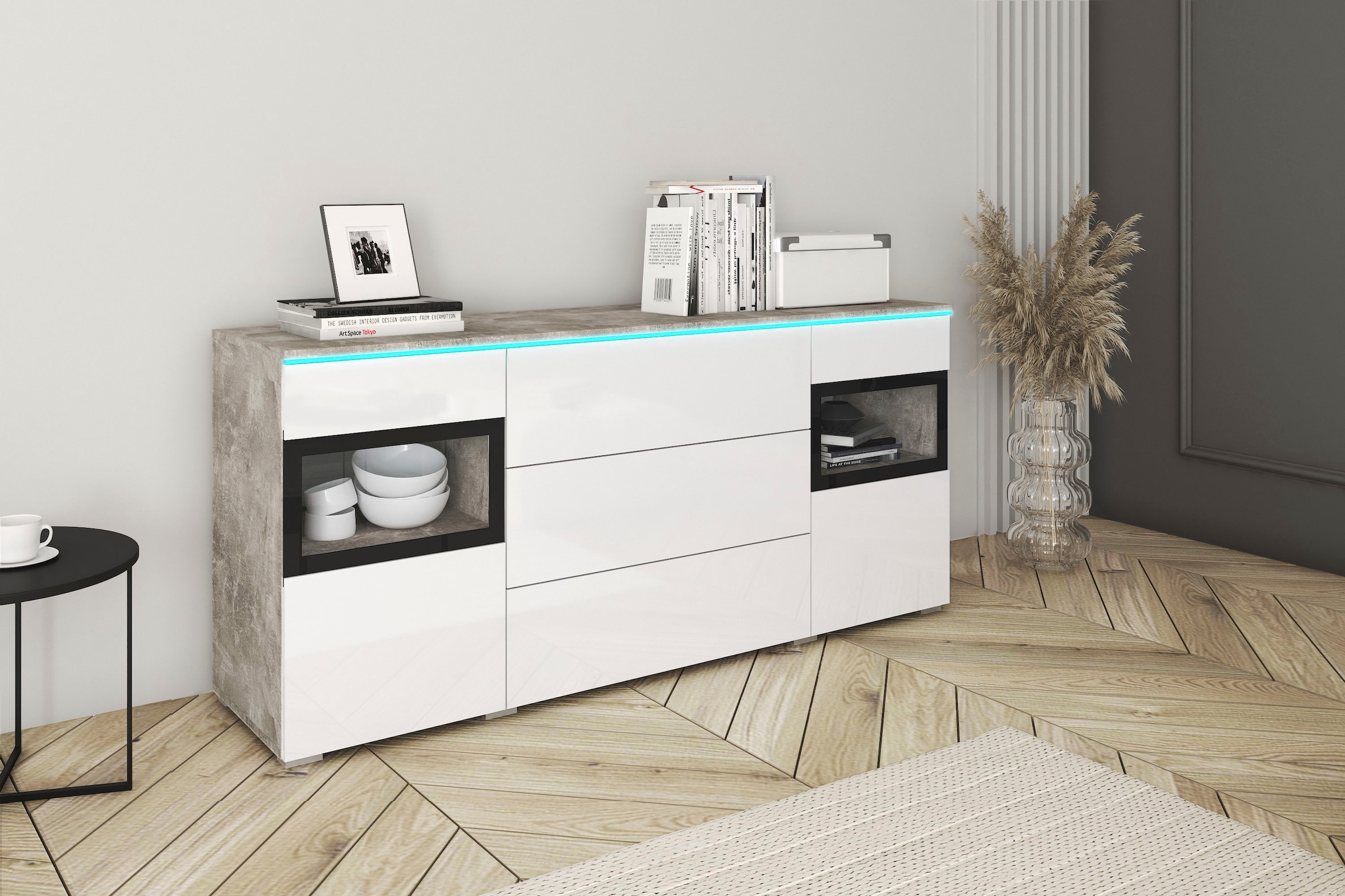 INOSIGN Sideboard »VERA«, Moderne grifflose Kommode,verstellbare Einlegeböden