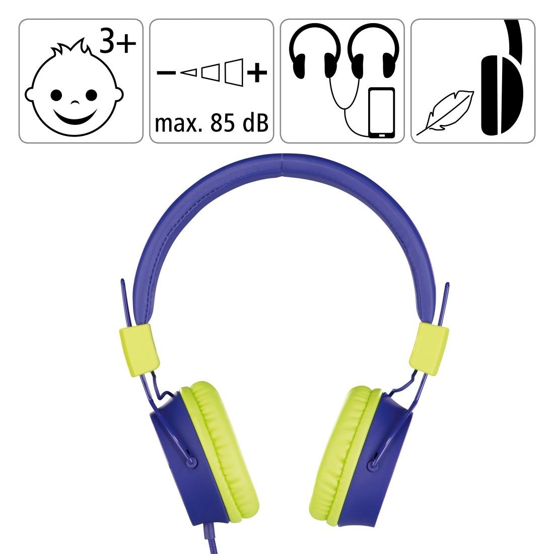 Thomson On-Ear-Kopfhörer »Kinderkopfhörer mit | auf XXL Kopfhöreranschluss möglich leicht«, zusammenfaltbar, Kabel weiterer Jahre größenverstellbar UNIVERSAL 3 On-Ear, 85dB Lautstärkebegrenzung ➥ Garantie