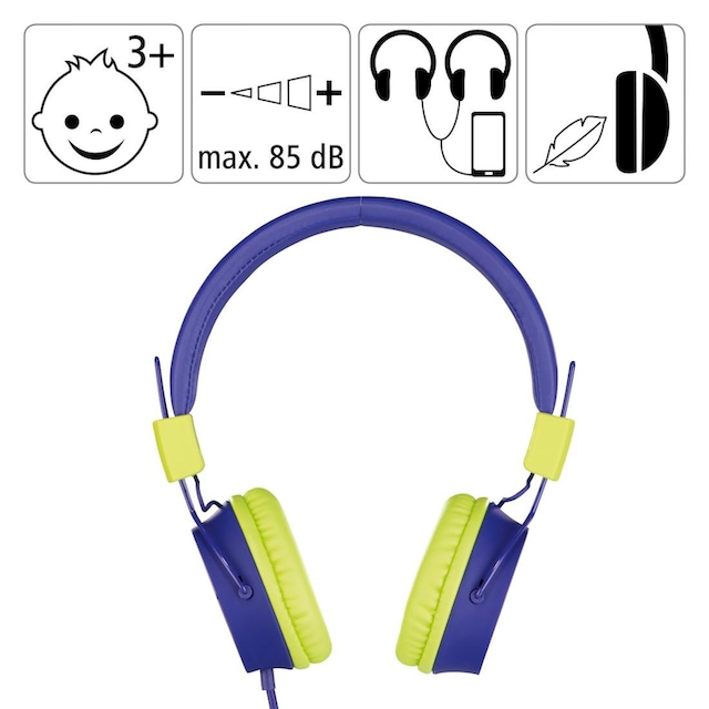 Thomson On-Ear-Kopfhörer »Kinderkopfhörer mit Kabel On-Ear,  Lautstärkebegrenzung auf 85dB leicht«, größenverstellbar zusammenfaltbar,  weiterer Kopfhöreranschluss möglich ➥ 3 Jahre XXL Garantie | UNIVERSAL