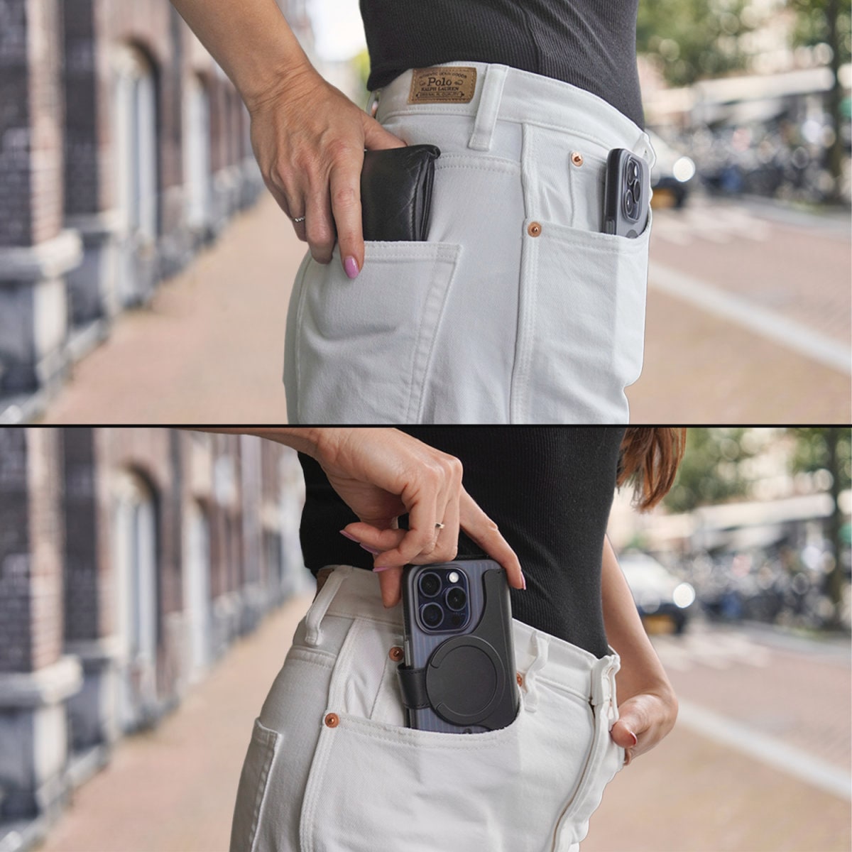 4smarts Flip Case »Universal Magnet Wallet CoinCaddy XL«, MagSafe UltiMag Portemonnaie, RFID Schutz, iPhone 12, 13, 14, 15 Serie