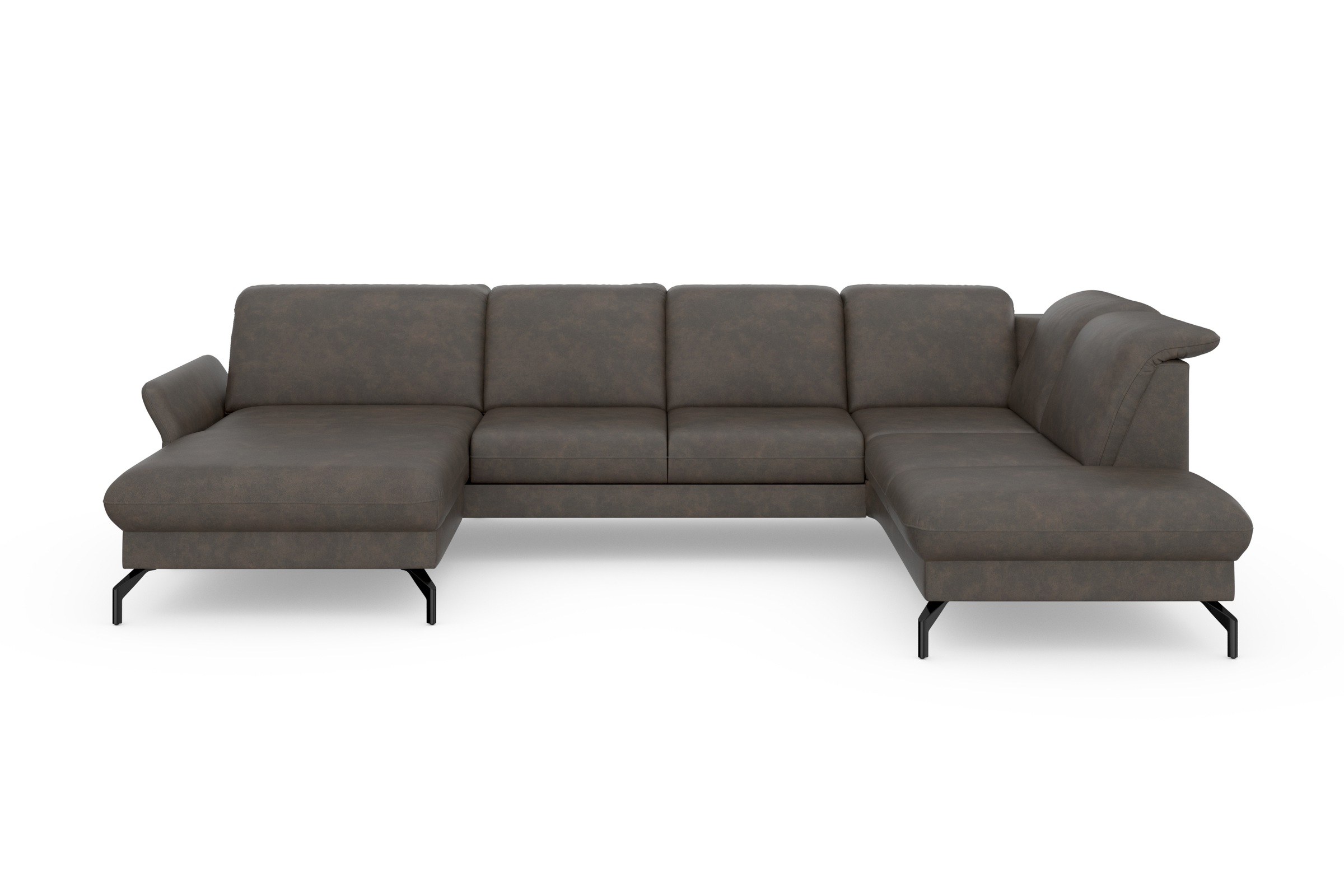 sit&more Wohnlandschaft »Fashion U-Form«, wahlweise mit Kopfteilverstellung, Vorziehsitz, motorisch, Metallfüße