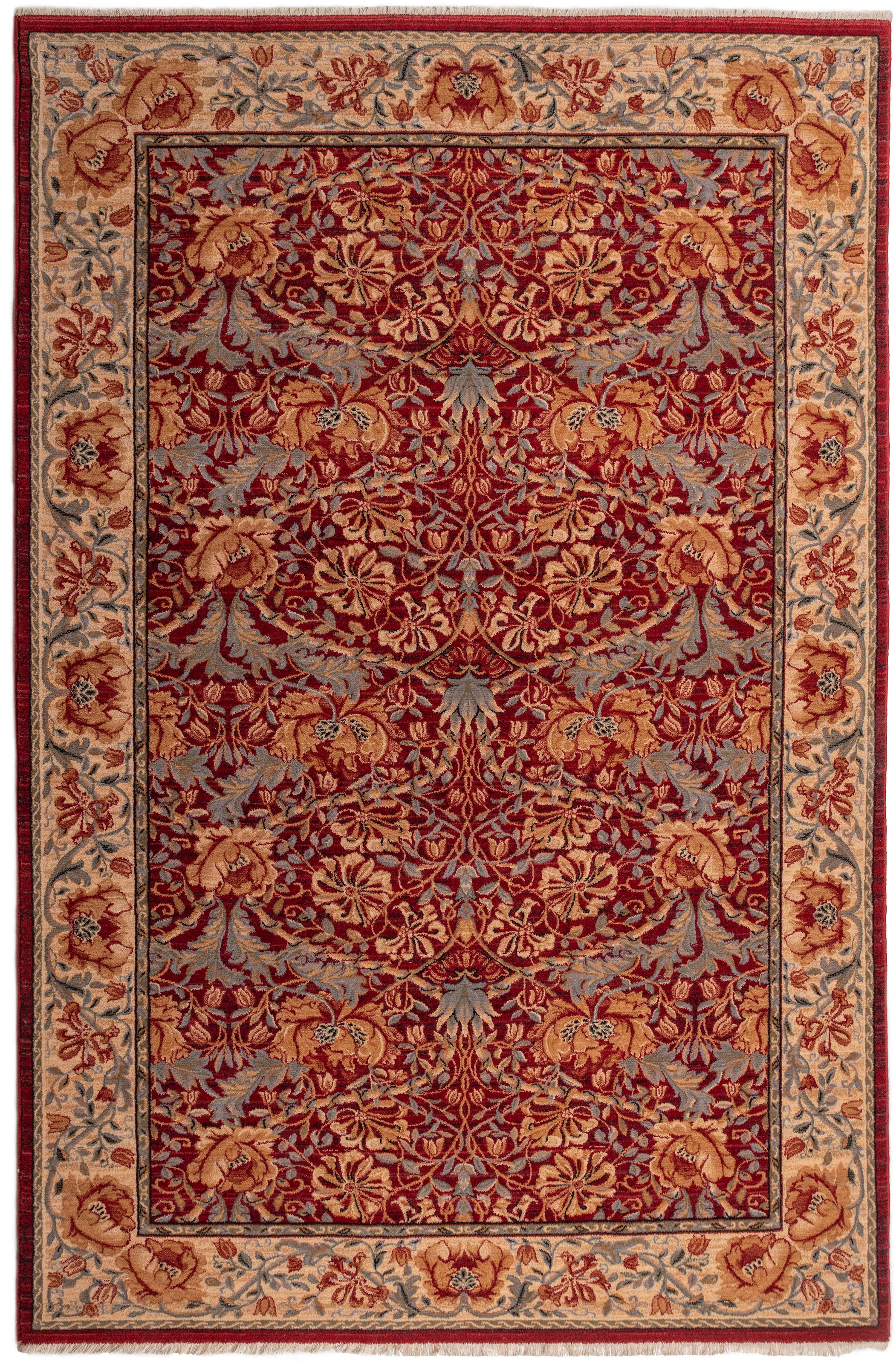 THEKO Wollteppich »Saharna 2968«, rechteckig, 10 mm Höhe, reine Wolle, Orient-Optik, mit Fransen
