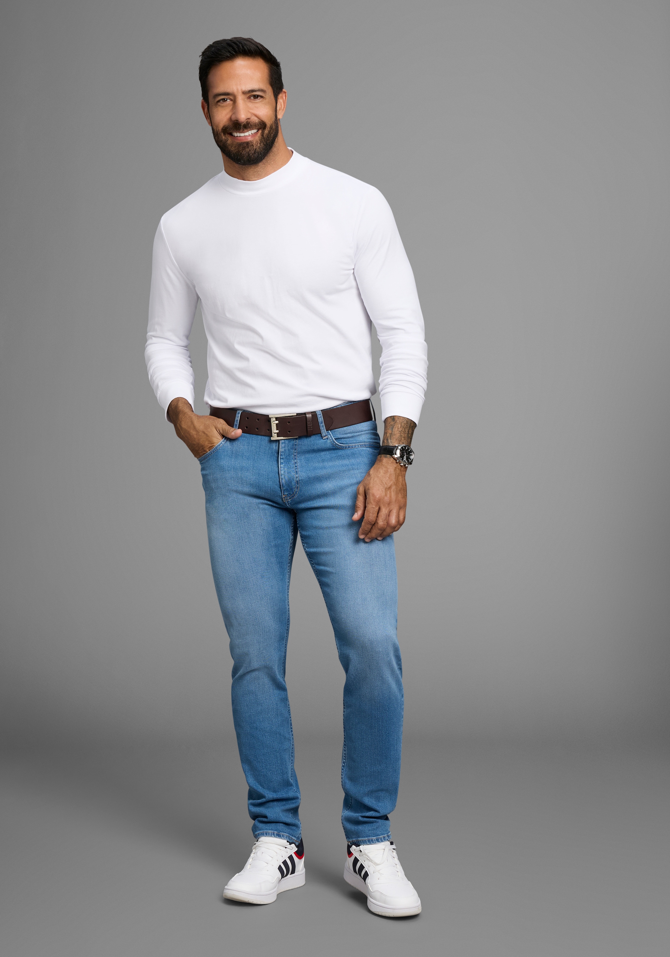 H.I.S Straight-Jeans »NEW DALE«, gerades Bein, mit Used-Effekten, niedrige Leibhöhe