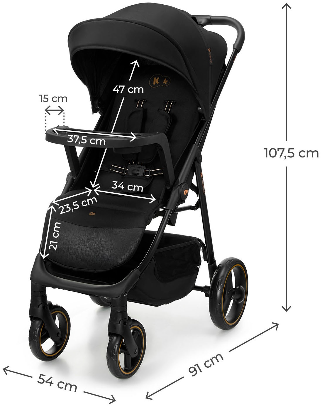 Kinderkraft Kinder-Buggy »TRIG 3 mit Snacktablett« 22 kg