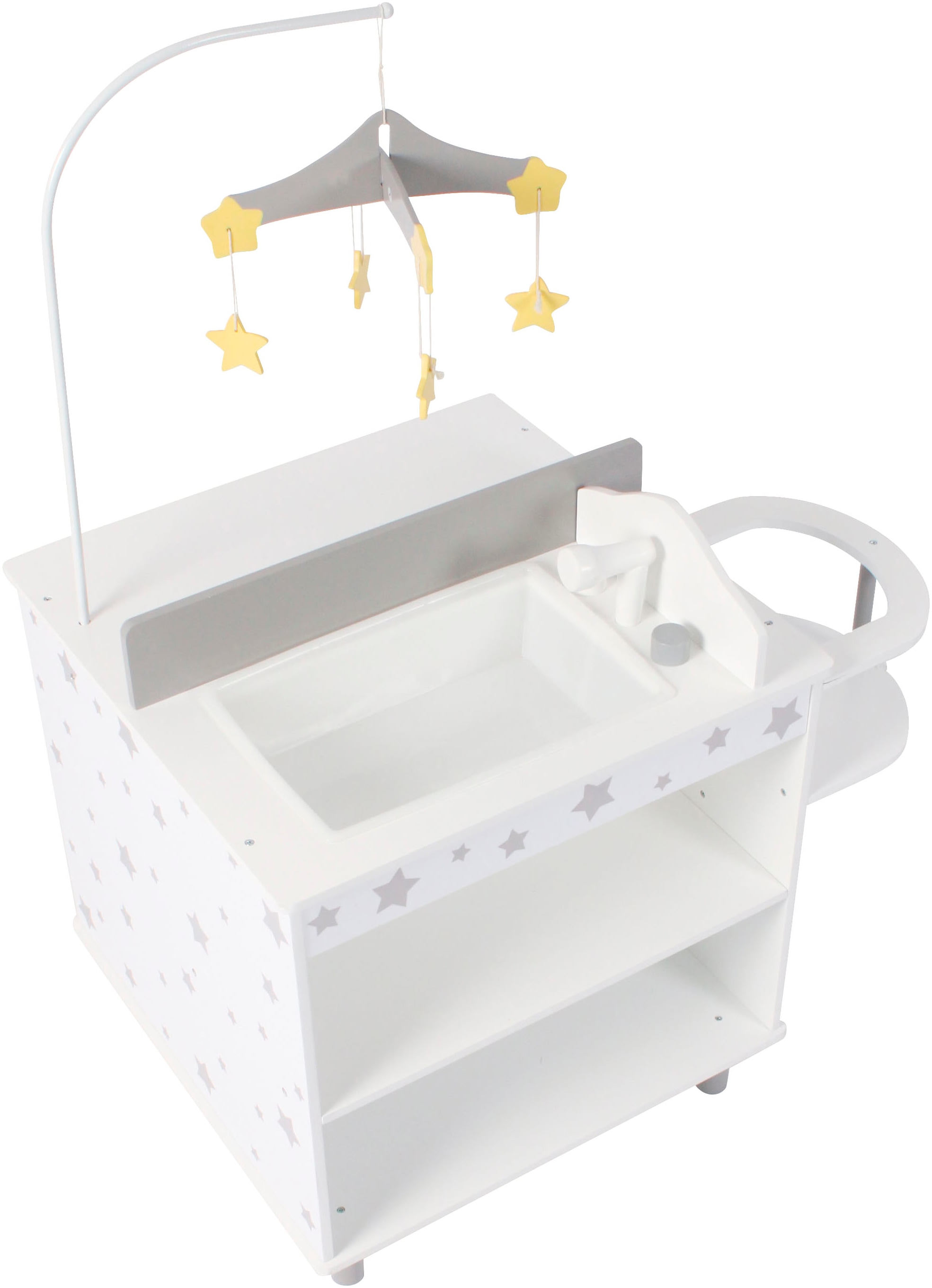 CHIC2000 Puppenwickeltisch »Puppen-Wickelstation Stars grey«, mit Mobile