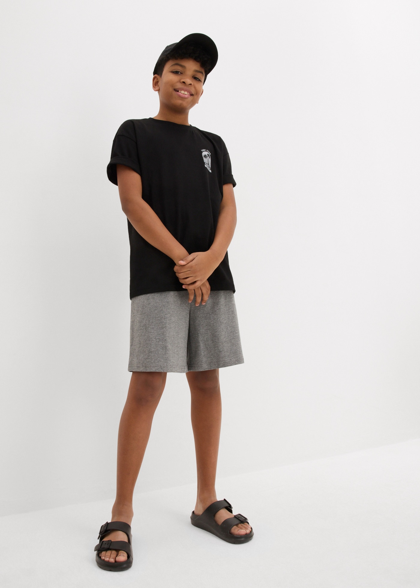 bonprix Shorts  mit Kordelzug, pflegeleichter Jersey, Regular Fit, im 2er Pack