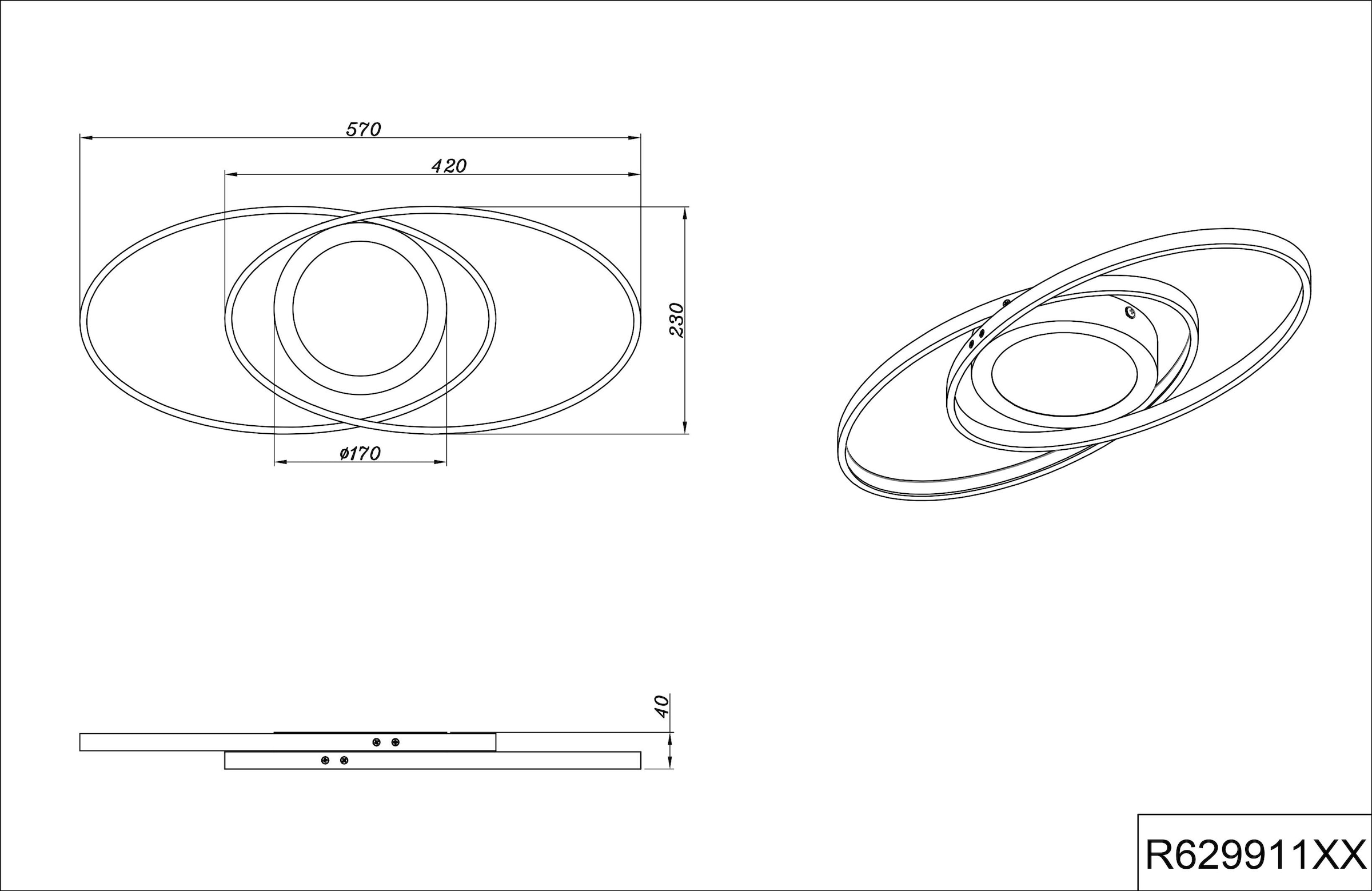 TRIO Leuchten LED Deckenleuchte »Galaxy«, 1 flammig-flammig, Switch Dimmer