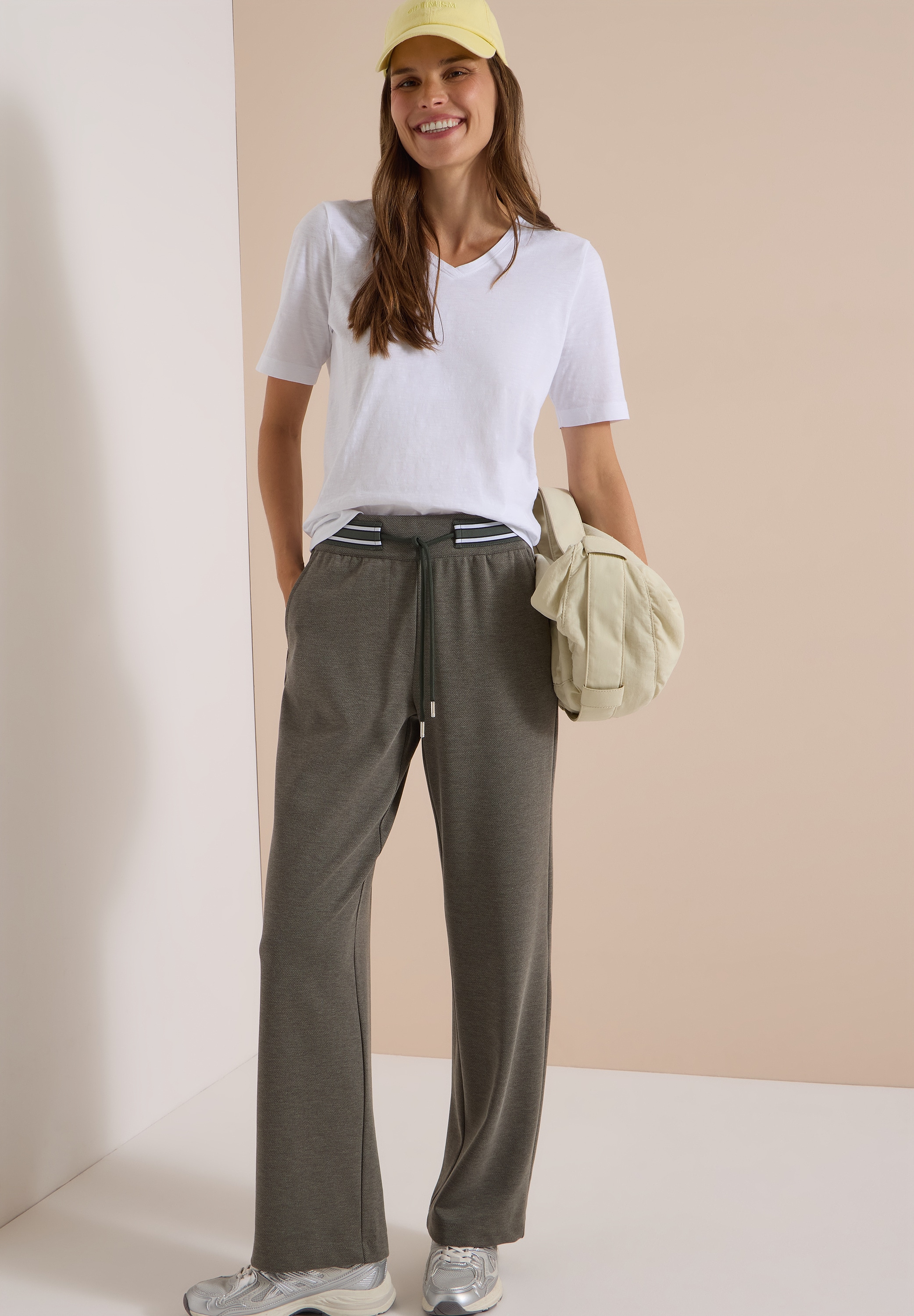 Cecil Stoffhose »Style Neele«  Jaquard-Qualität, Elastikbund mit Kontrastdetails