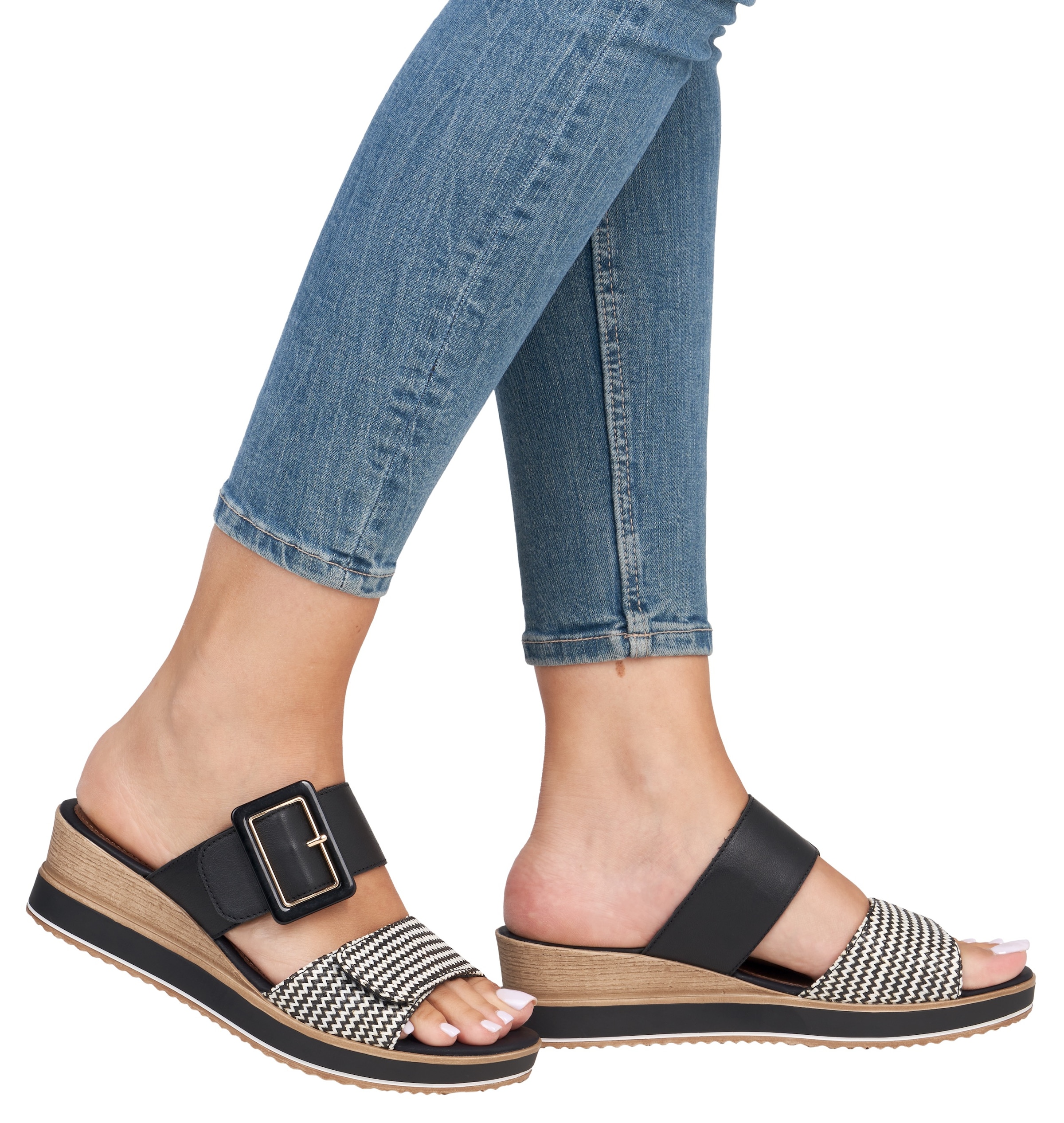 Remonte Pantoffel, Keilabsatz, Sommerschuh, Bequemschuh mit Softfußbett