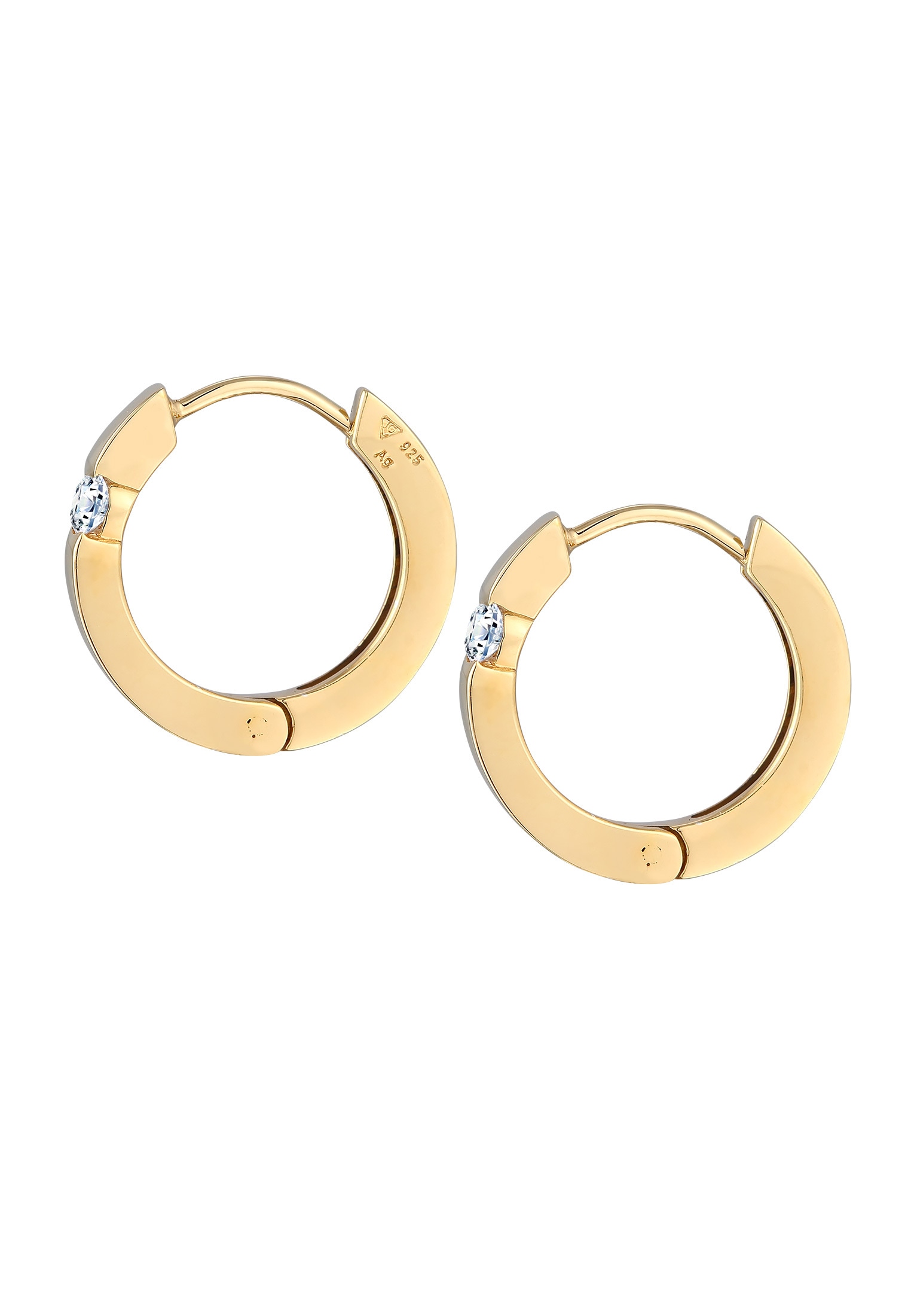 Elli DIAMONDS Paar Creolen »Ohrringe Creolen Diamant (0.22 ct.) Eleganz 925 Silber«