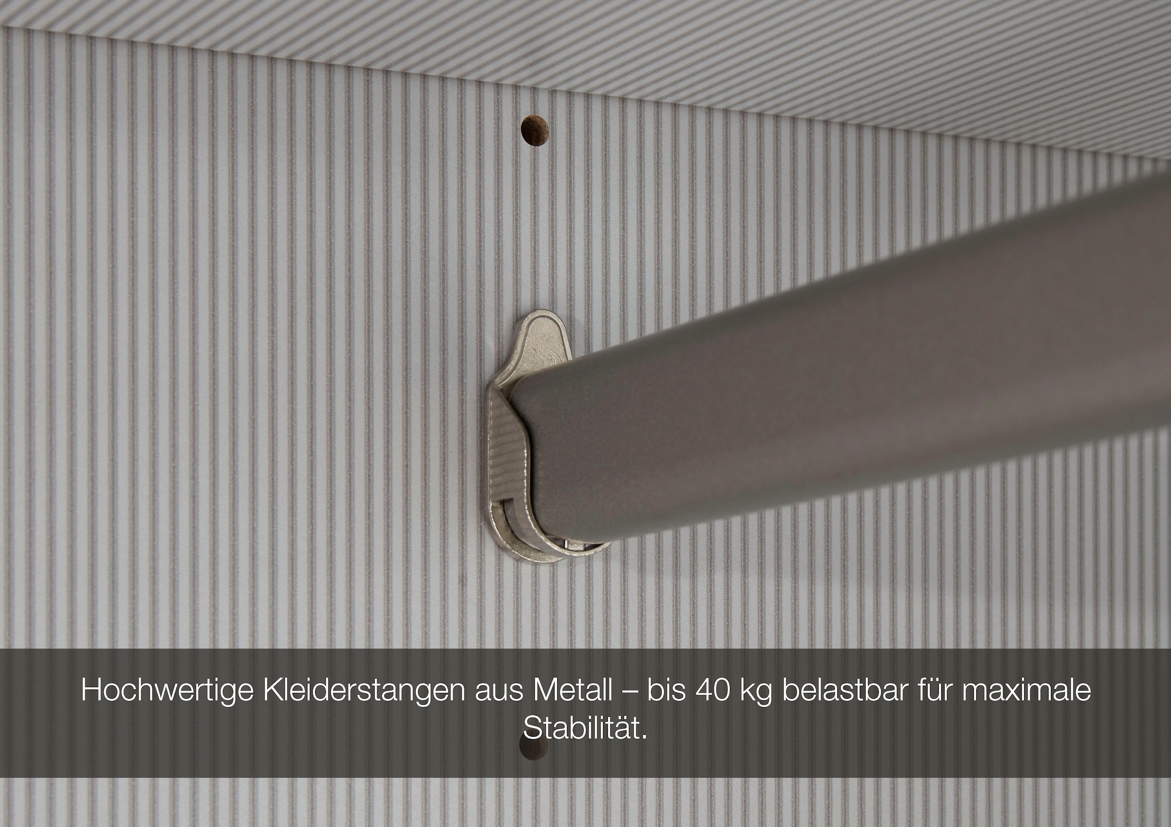 Musterring Drehtürenschrank »San Diego, Kleiderschrank, Schrank, Garderobe, mit Spiegel« weiß, Türen gedämpft,2 Höhen, mehrere Breiten, MADE IN GERMANY, 1 Stk. tlg. 2-türig (gedämpft), 2 Böden, 1 Kleiderstange, Chromgriffe