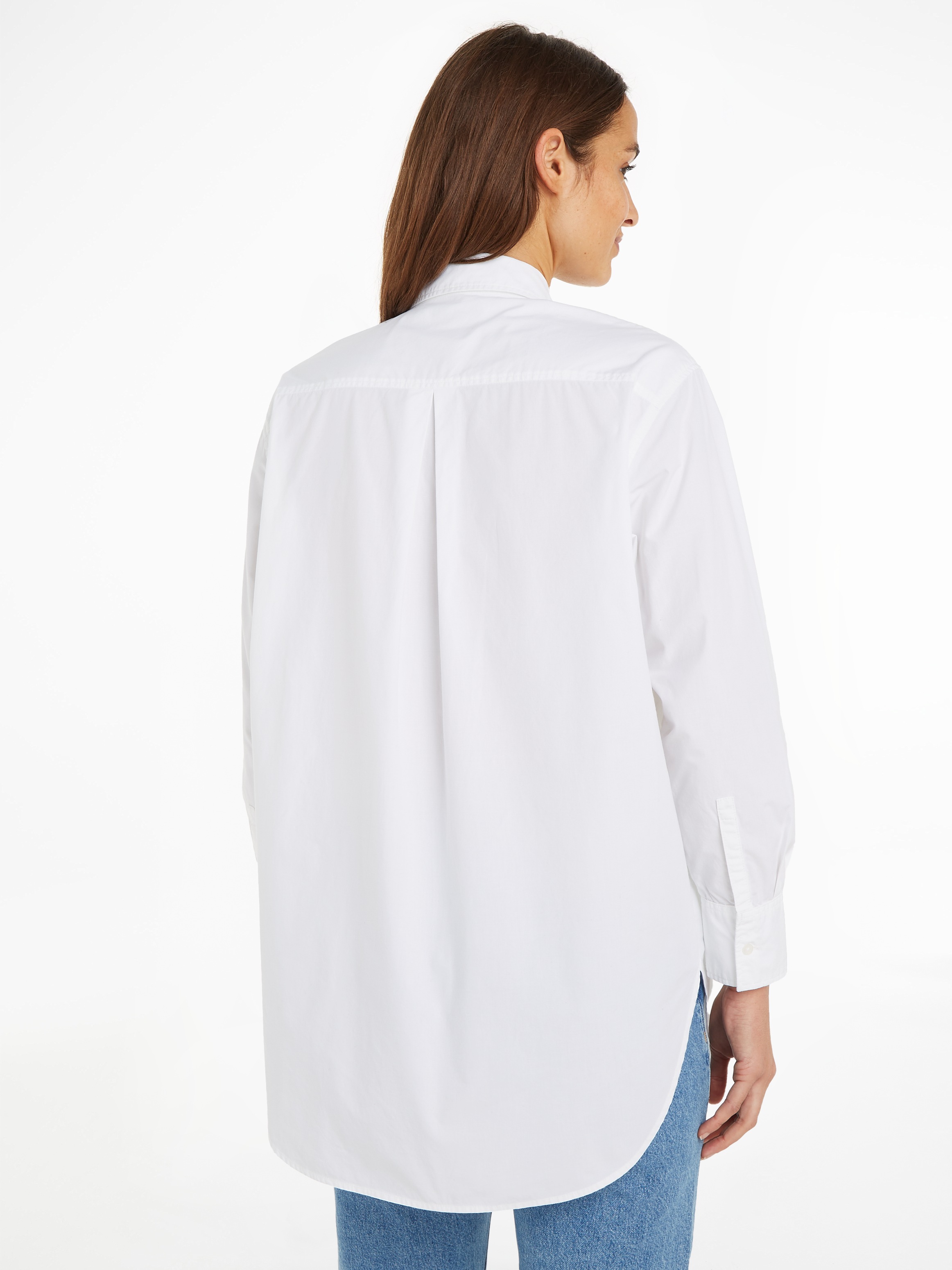 Calvin Klein Jeans Longbluse »LONG COTTON UTILITY LS SHIRT«, mit Logopatch