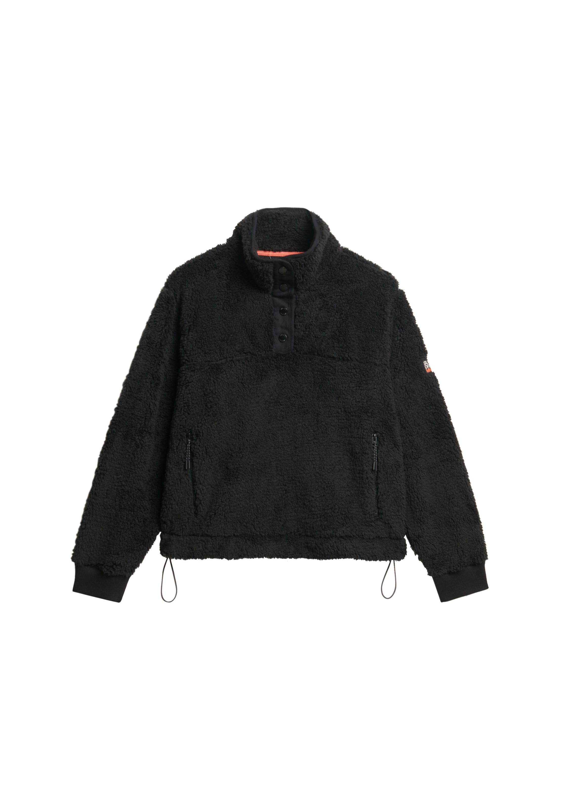 Superdry Fleecepullover »SUPER SOFT HENLEY«, mit Markenlabel, aus Polyester und Fleece, pflegeleicht
