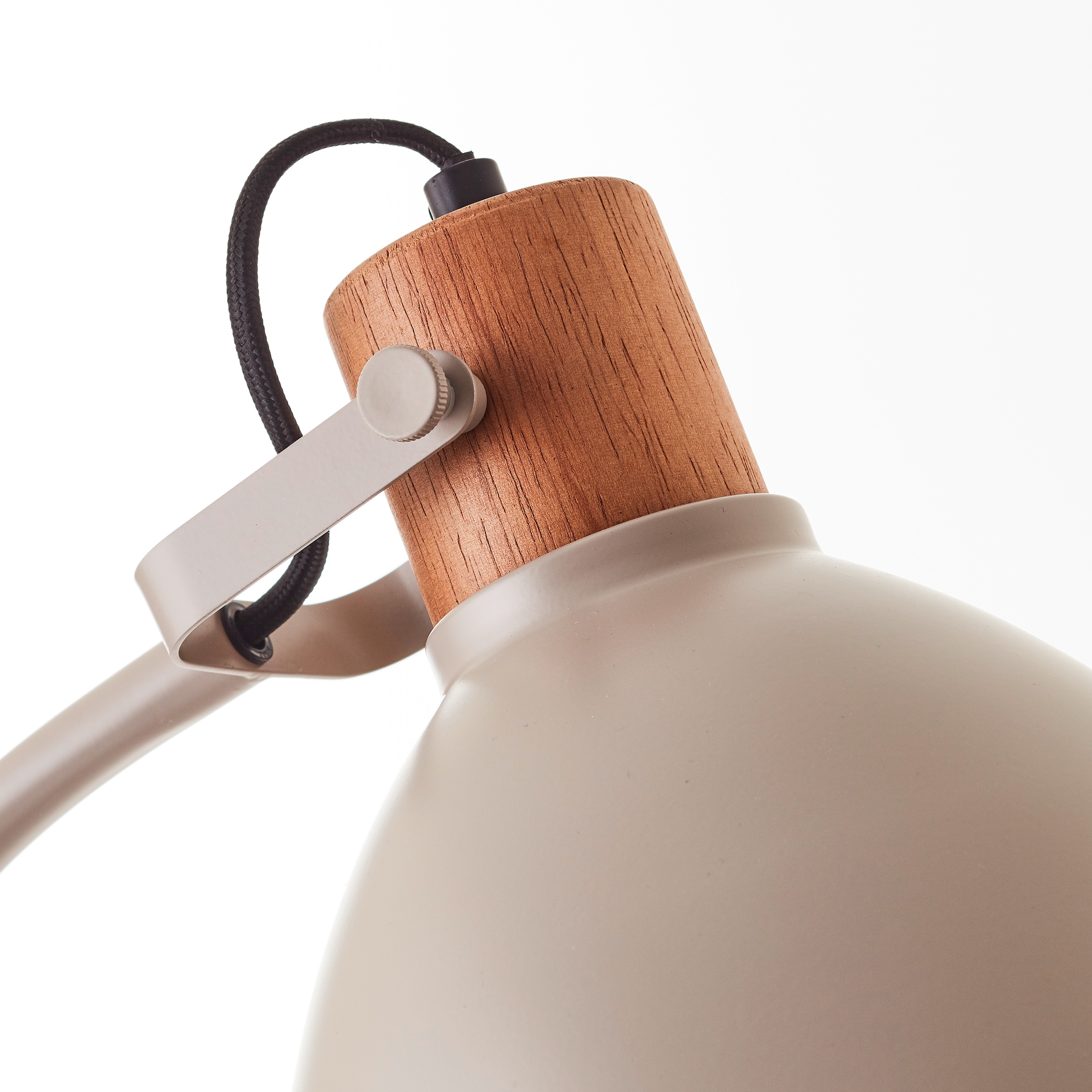 Brilliant Stehlampe »Erena«, 1 flammig-flammig, Höhe 150 cm, E27, Metall/Holz, taupe