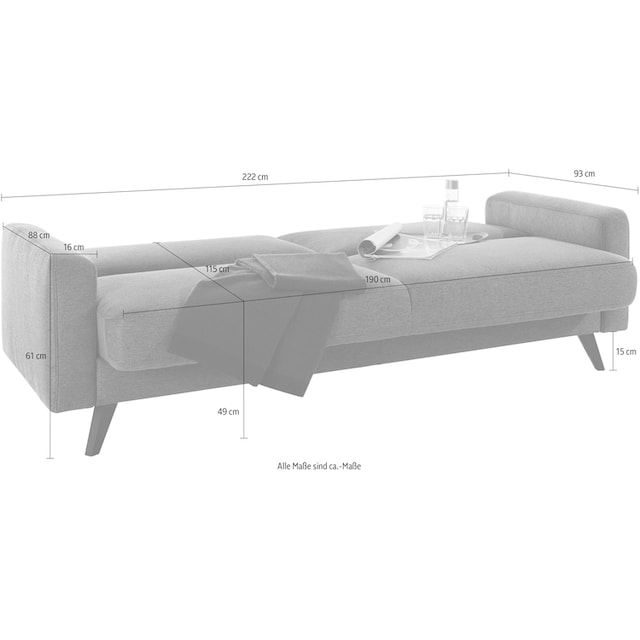 fashion bestellen sofa 3-Sitzer, - exxpo Bettkasten Inklusive Rechnung auf und Bettfunktion