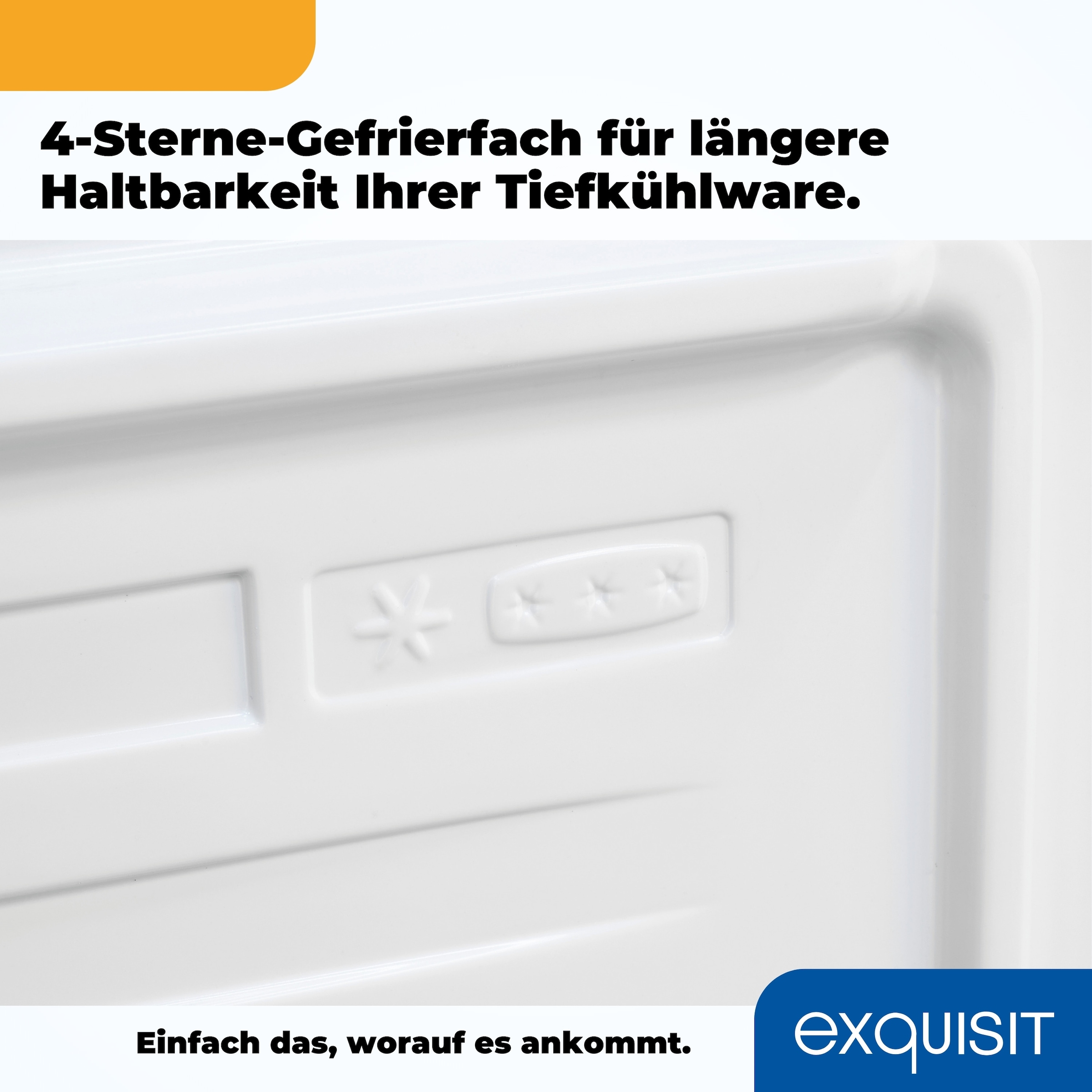 exquisit Gefrierschrank »GB40-050C weiss« 49,5 cm hoch 47,5 cm breit Kompakt & leise |Thermostat für Temperaturwahl | 4 Sterne Gefrieren