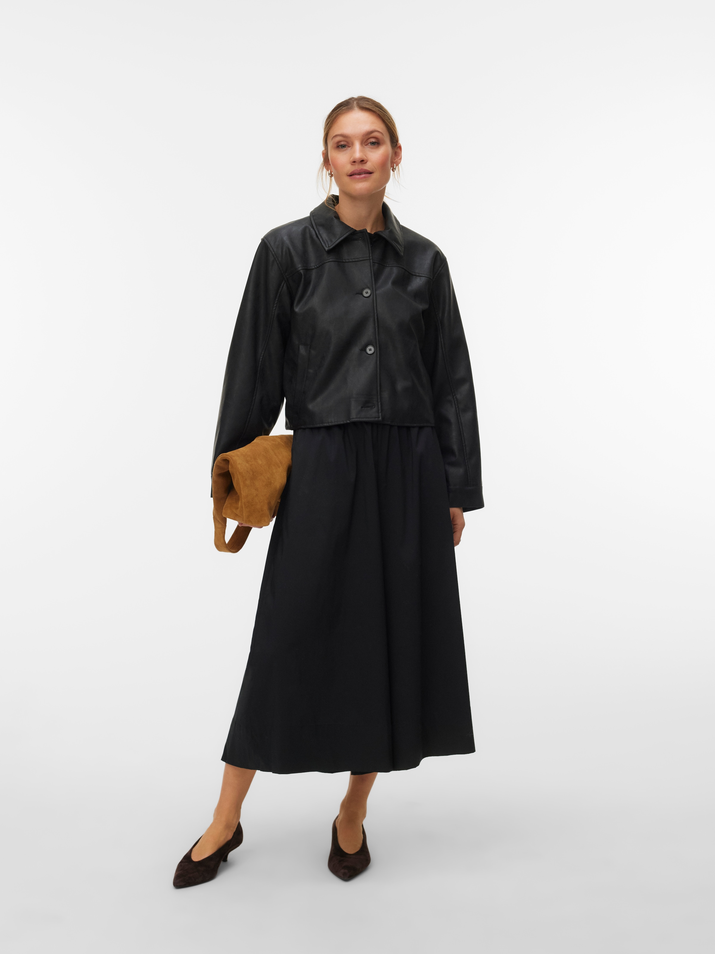 Vero Moda Lederimitatjacke »VMLUANA LS PL BOMBER SHACKET« Lederimitat, Box Fit Form