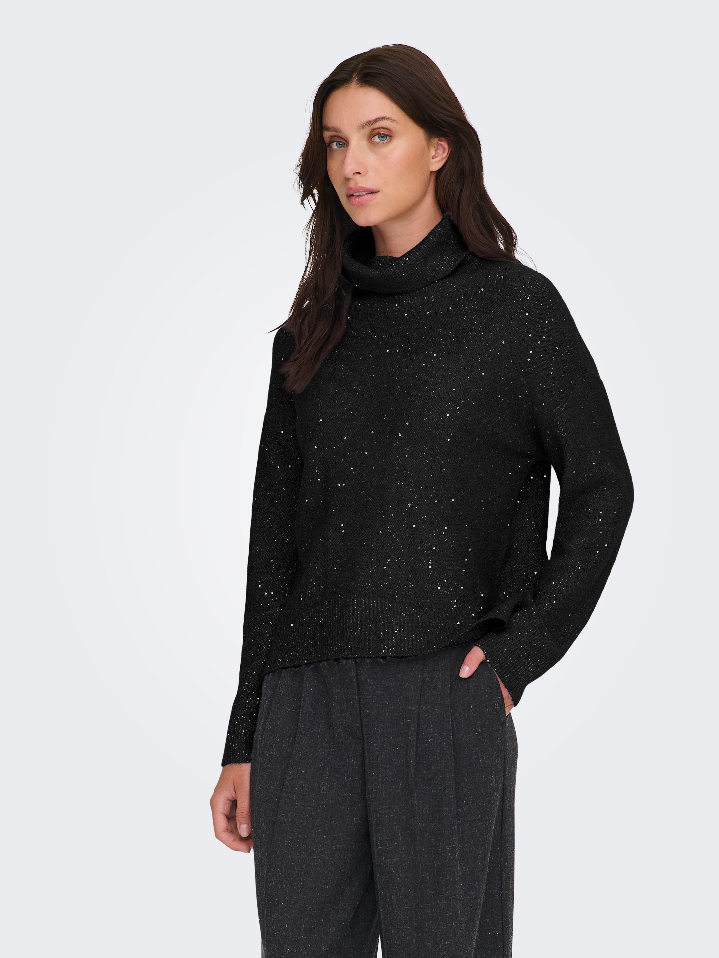 ONLY Rollkragenpullover »ONLARIZONA LS SEQUINS ROLLNECK PULL KNT«