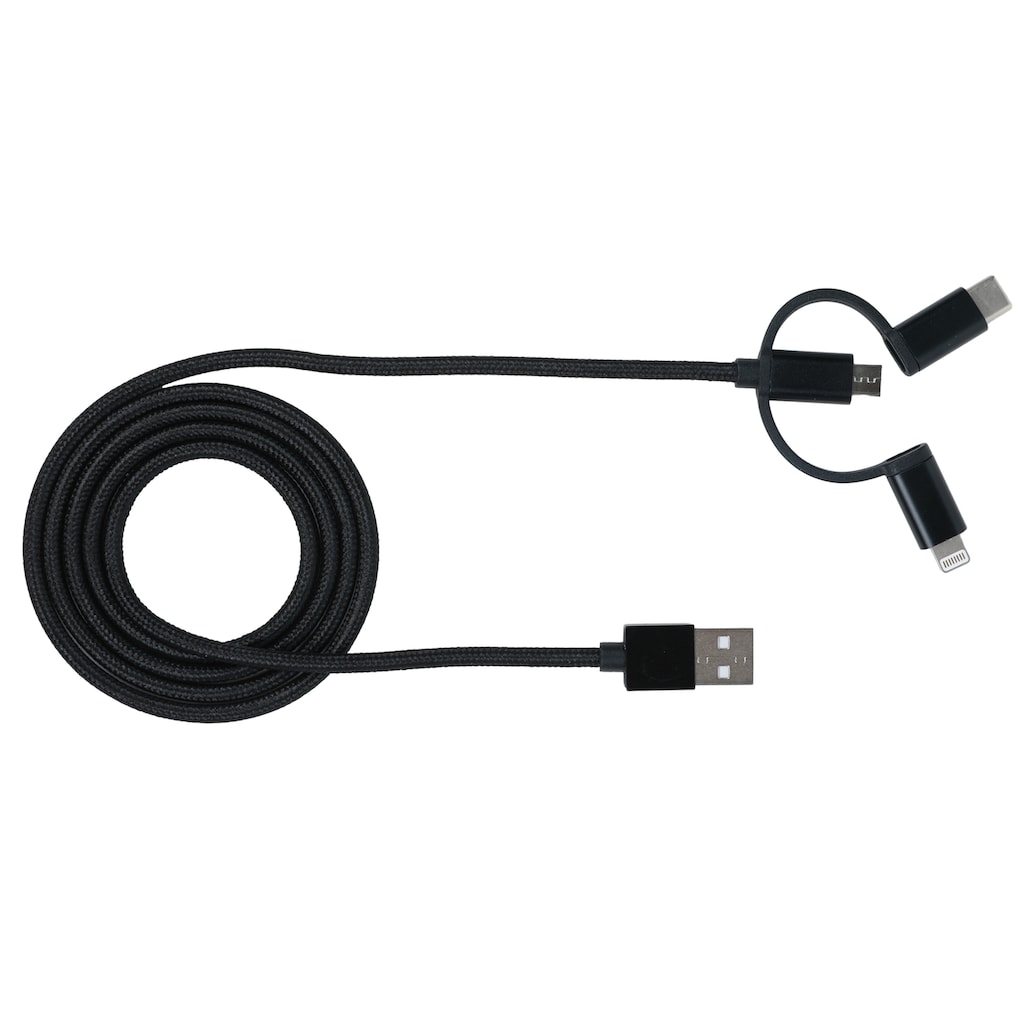 be cool USB-Kabel »Lade- und Datenkabel 3in1«, Lightning-Micro-USB-USB Typ C, USB Typ A, 100 cm