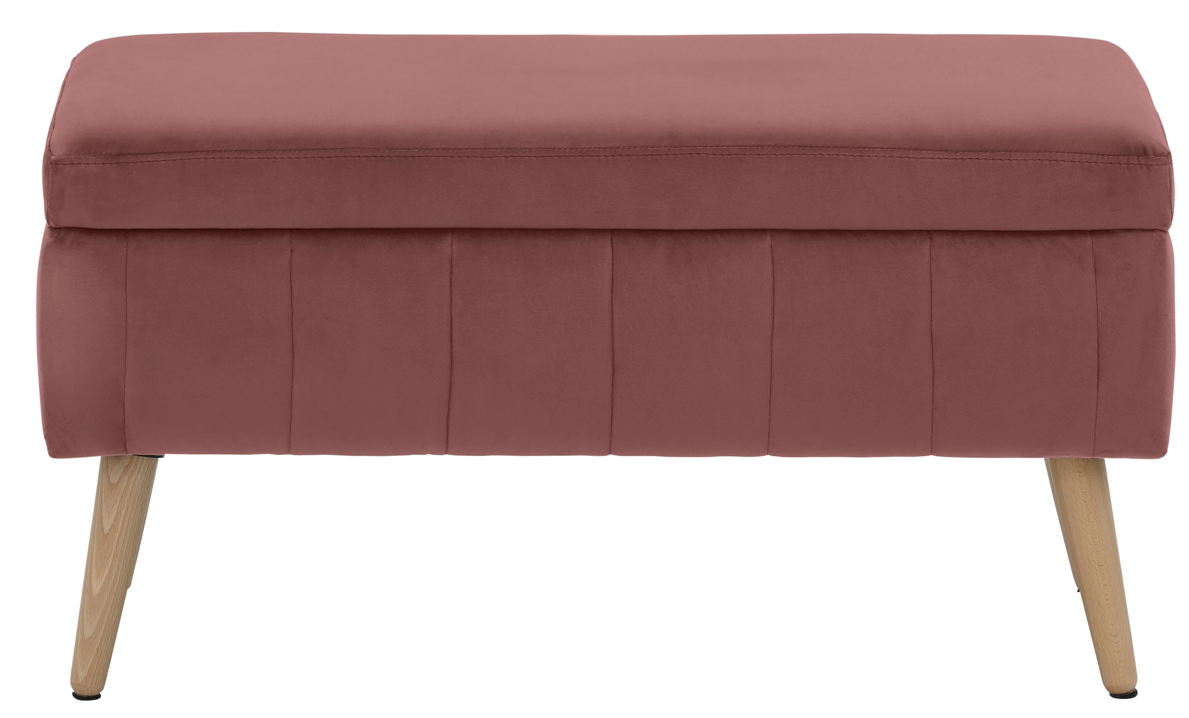 INOSIGN Truhenbank »AMIRA Sitzbank mit Stauraum, Maße B/T/H: 81/36/43 cm«, mit Staufach, in 3 Bezugsqualitäten mit feiner Steppung