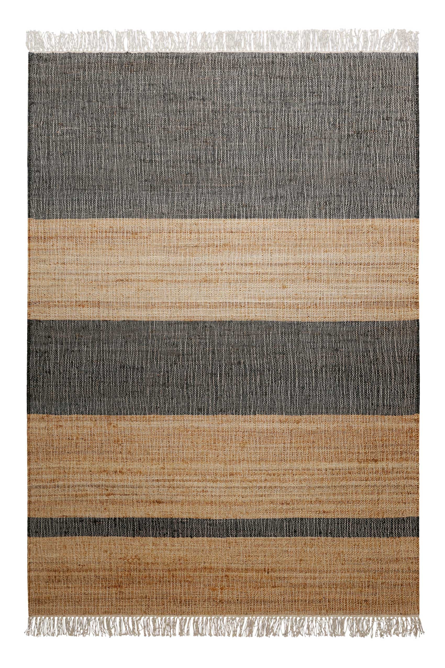 Green Looop Teppich »Vante GL-82308«, rechteckig, 4 mm Höhe, Naturfaser Teppich aus 80% Jute 20% Baumwolle, mit Fransen, Wohnzimmer