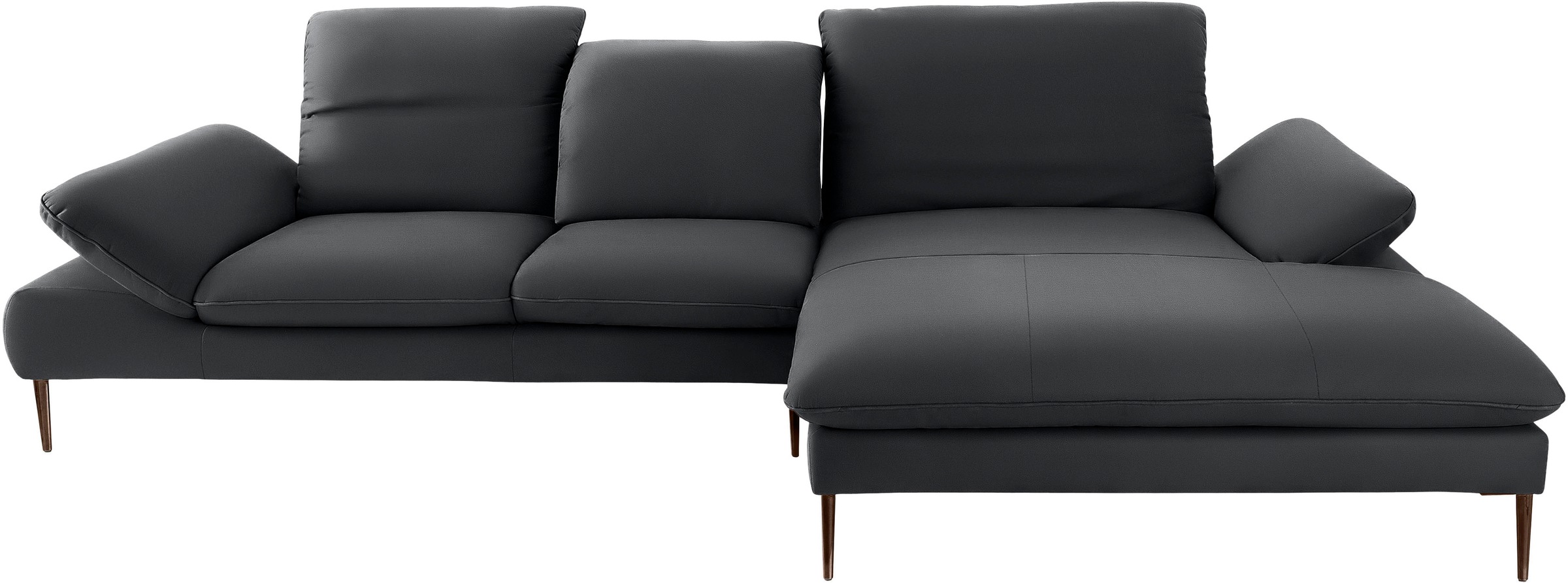 W.SCHILLIG Ecksofa »enjoy&MORE, Designsofa, bequem, elegant und zeitlos, L-Form«, Sitztiefenverstellung, Füße bronze pulverbeschichtet, Breite 340 cm