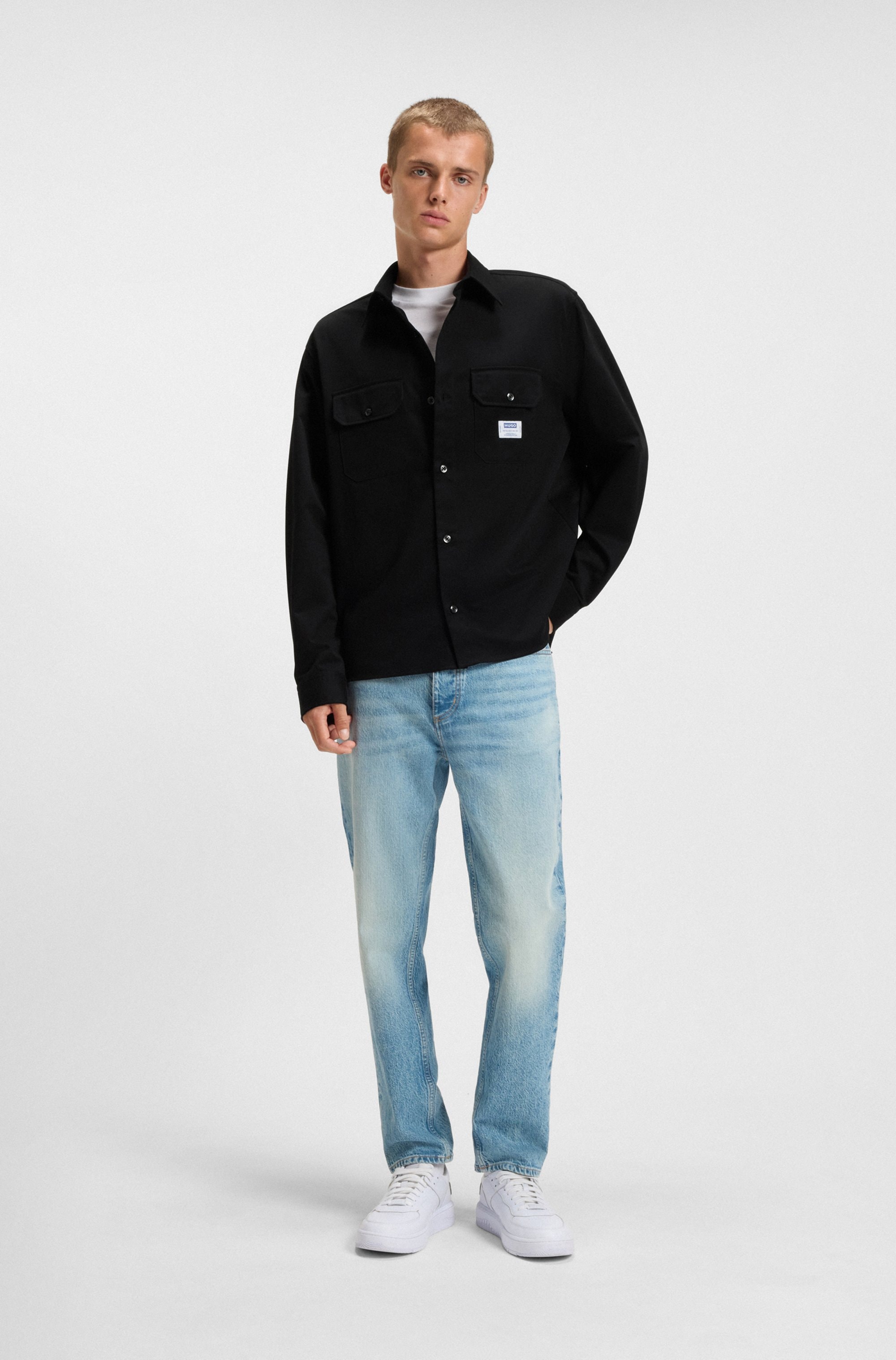 HUGO Blue Langarmhemd »Ekynone« mit Brusttaschen