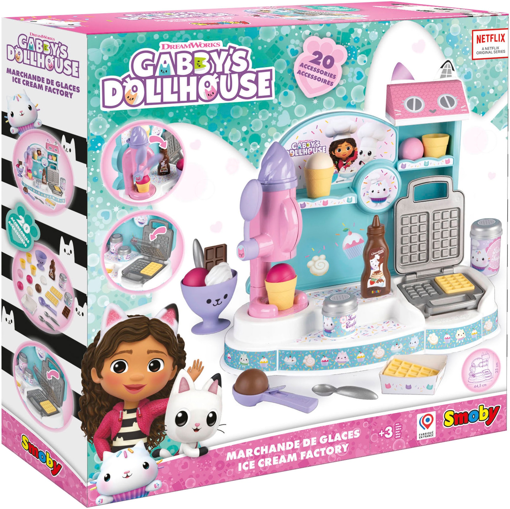Smoby Kaufladensortiment »Gabby's Dollhouse, Gabby Ice Cream Factory«, Made in Europe