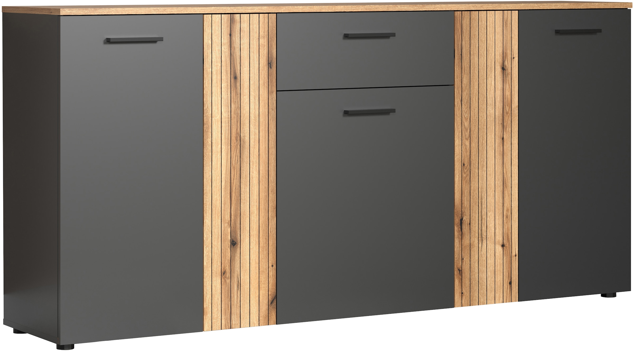 INOSIGN Kommode »Estepona«, Sideboard mit anpassbaren Türen mit Rillen-Optik