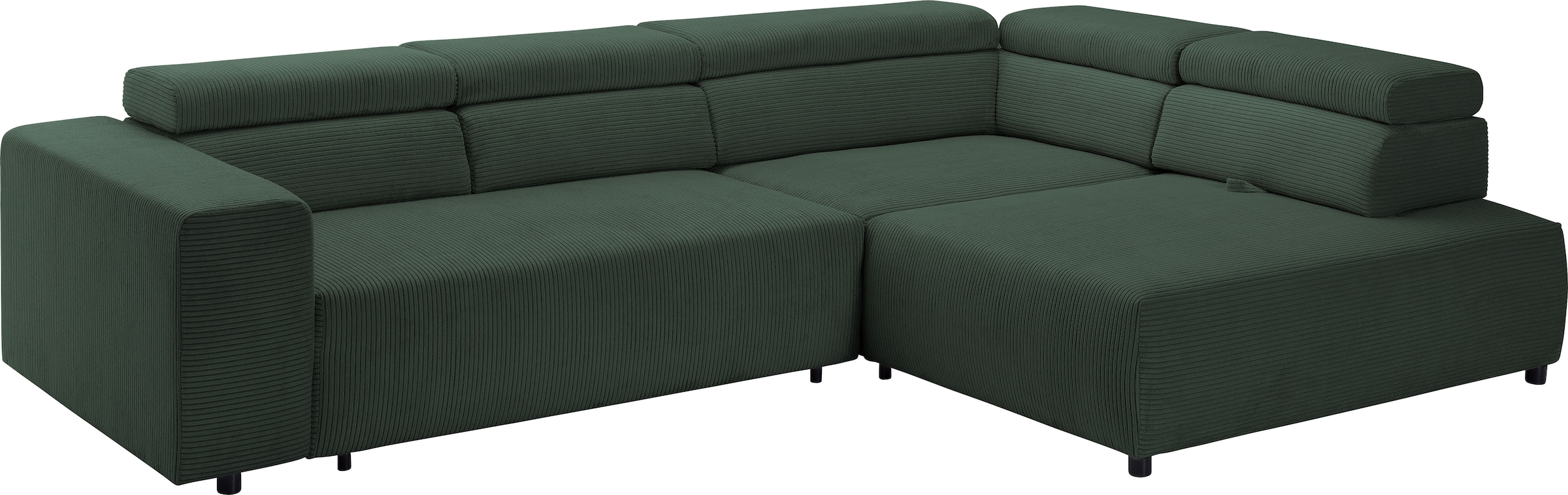 exxpo - sofa fashion Ecksofa »VITTORIO mit Komfortfunktionen, bequem und modern, Cord, L-Form« inkl. Kopfteil- und Sitztiefenverstellung, wahlweise mit Bettfunktion