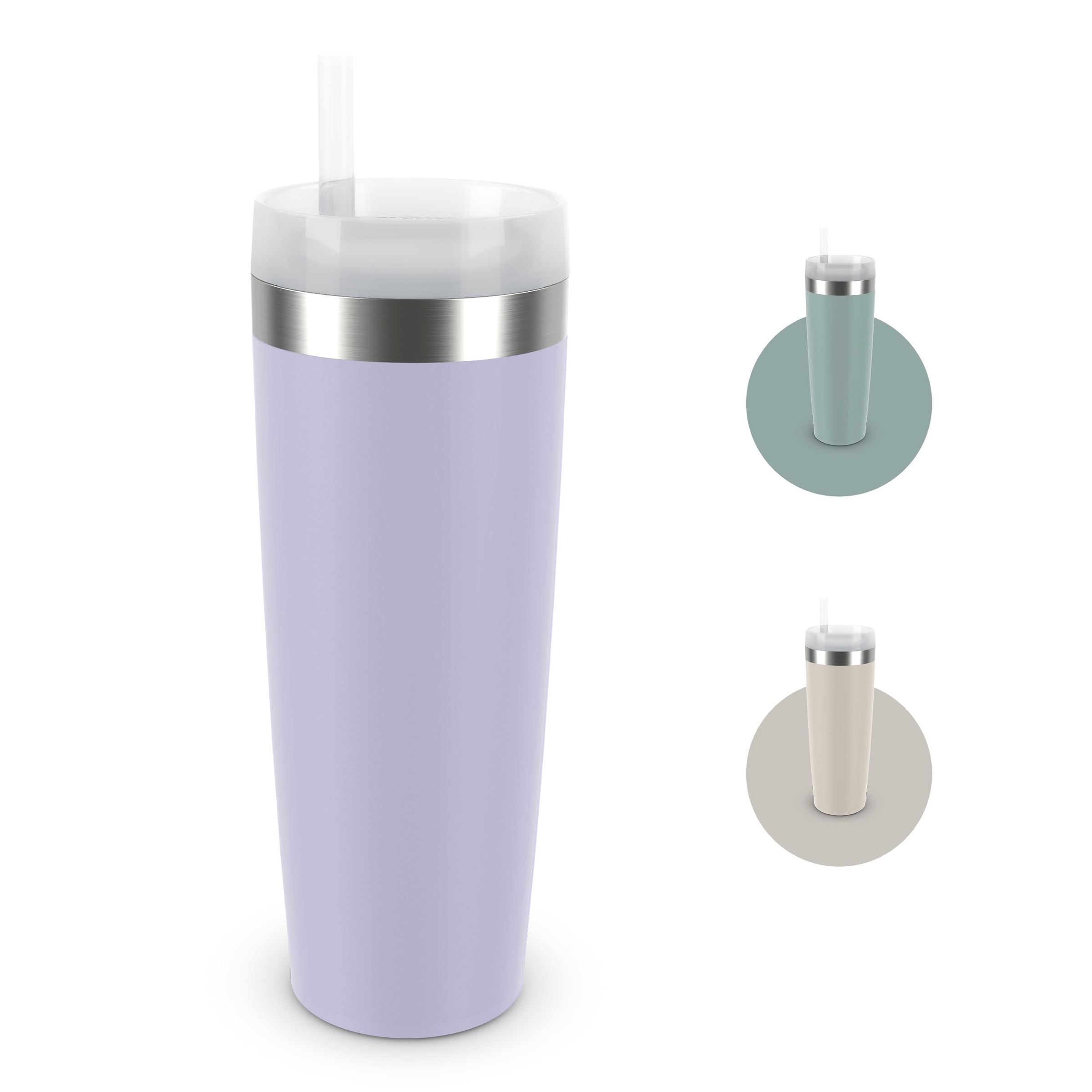 Emsa Isolierflasche »Travel Mug Cool³« 3 Deckelpositionen, für gängige Autohalterungen, inkl. Strohhalm