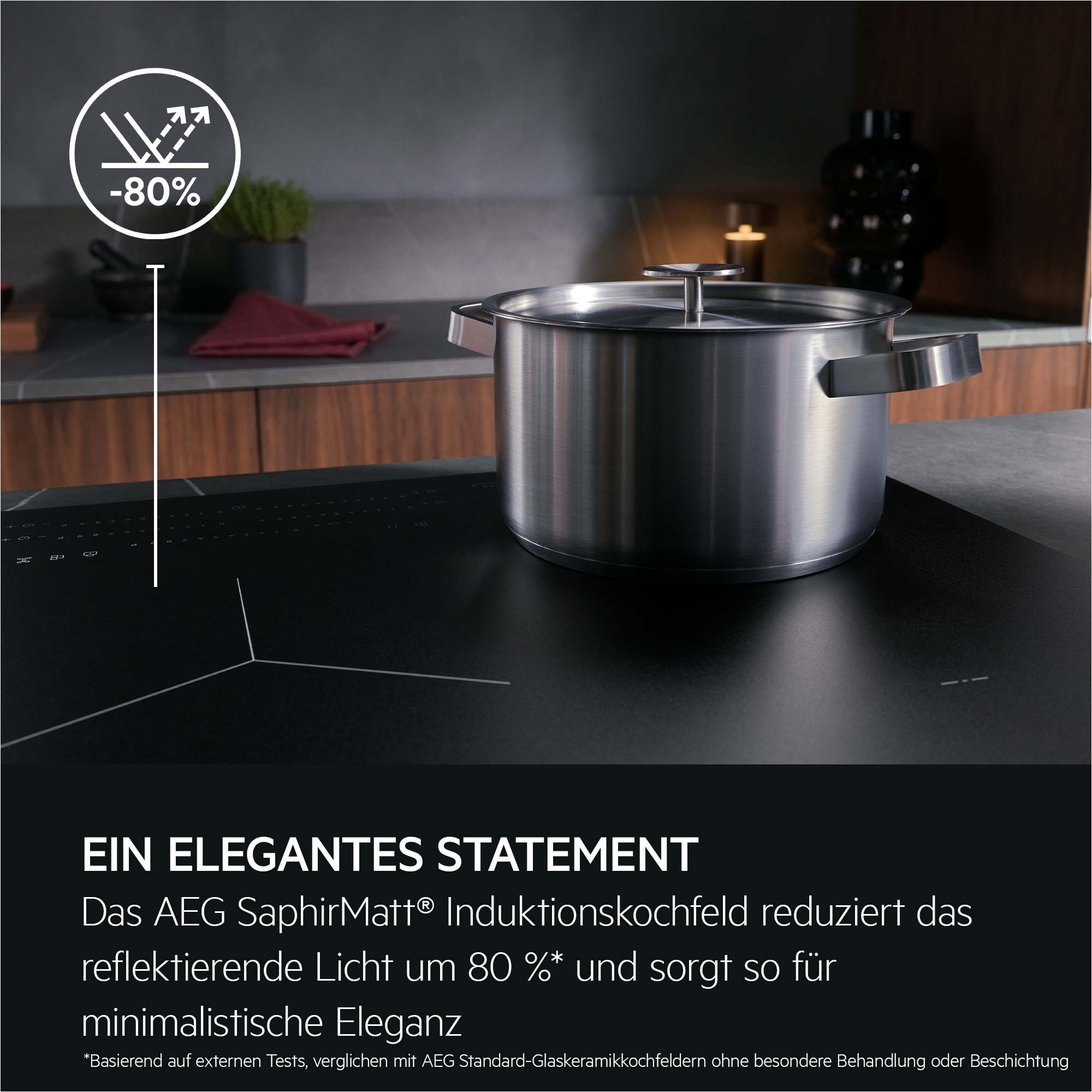 AEG Backofen-Set »HH24BSISML« mit 1-fach-Teleskopauszug Aqua Clean Autarker Backofen & Induktionskochfeld: SaphirMatt 4× kratzresistenter