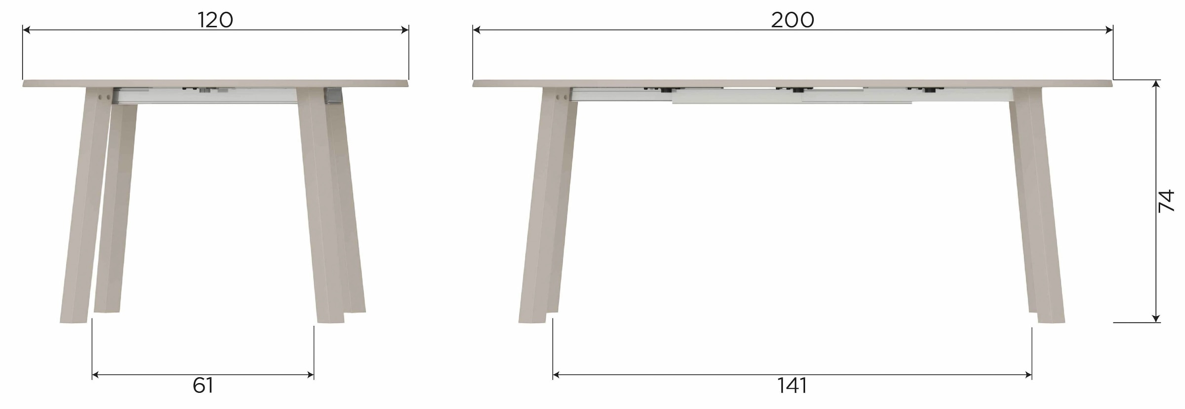 WOOOD Kulissentisch »Tablo mit FSC®-Mix Eichenholz ausziehbar, Ø 120 bis B 200 x H 75 cm« Ausziehbar von 120 bis 200 cm, Tragkraft 150 kg, sichtbare Maserung