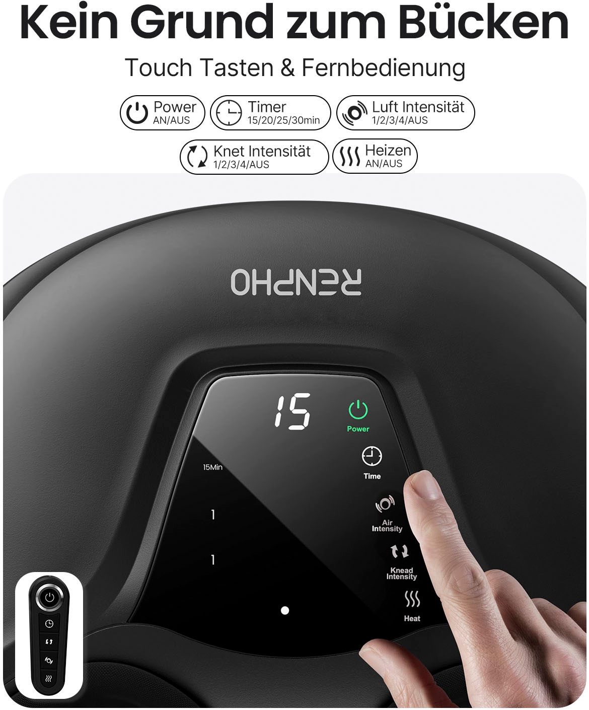 Renpho Fußmassagegerät »Shiatsu Foot Massager Compact FM-058«, Shiatsu-Kompressionsmassage - Entspannung für den gesamten Fußbereich