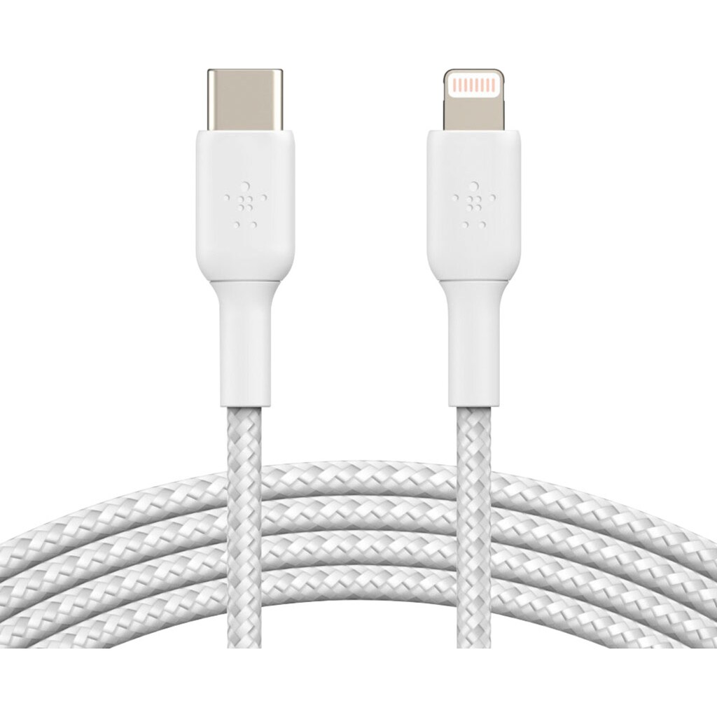 Belkin Smartphone-Kabel »Lightning/USB-C Kabel ummantelt mfi 1m«, Lightning-USB-C, 100 cm