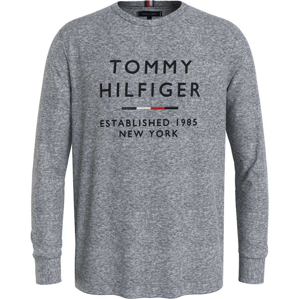 Tommy Hilfiger Langarmshirt »STACKED NEW YORK FLOCK LS TEE« in melierter Optik