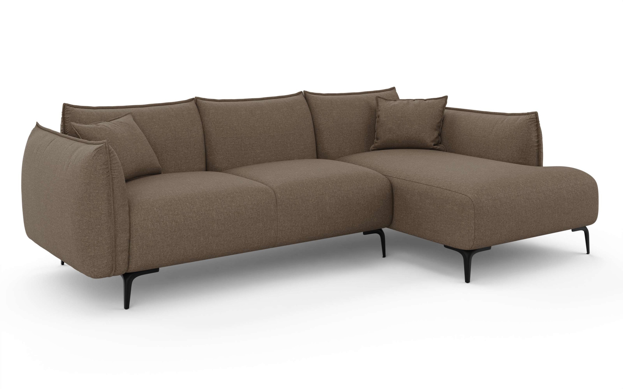 LeGer Home by Lena Gercke Ecksofa »Adelita mit Ottomane links oder rechts bestellbar, B/H/T 270/97/168«, L-Form mit Wellenunterfederung, enthält 2 Zierkissen