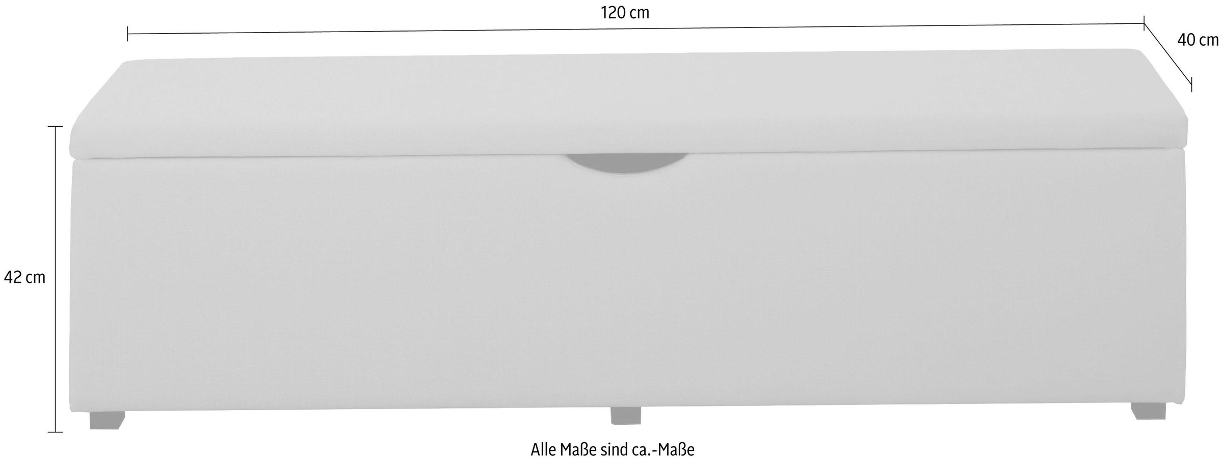 Places of Style Hockerbank »Standard«, Breite 120cm oder 160cm, auch als Garderobenbank oder Bettbank