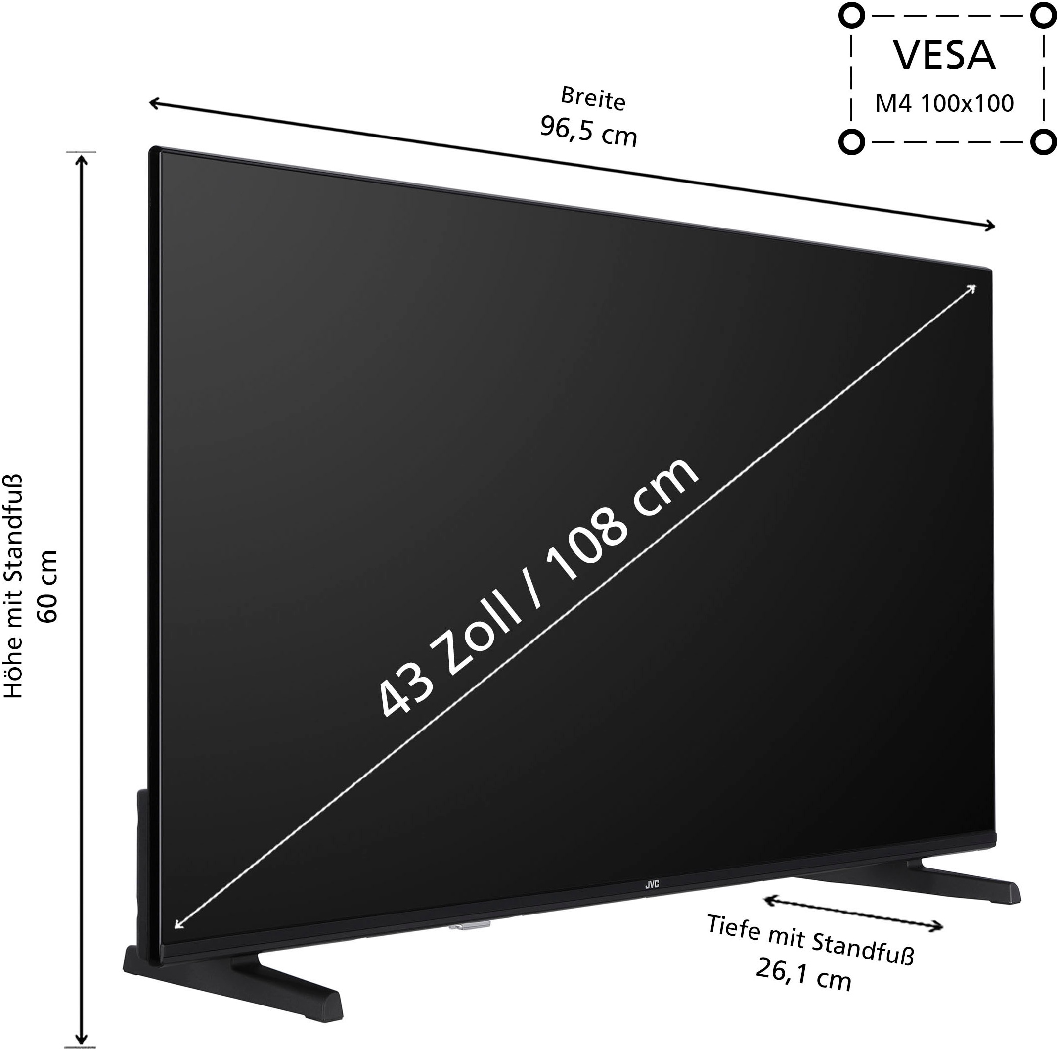 JVC LED-Fernseher »LT-43VU3455«, 4K Ultra HD, Smart-TV