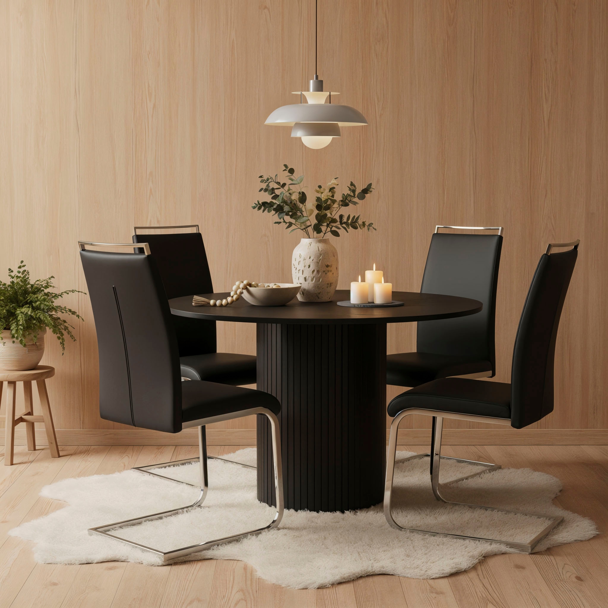 Home affaire Esstisch Sockel mit Lamellendesign