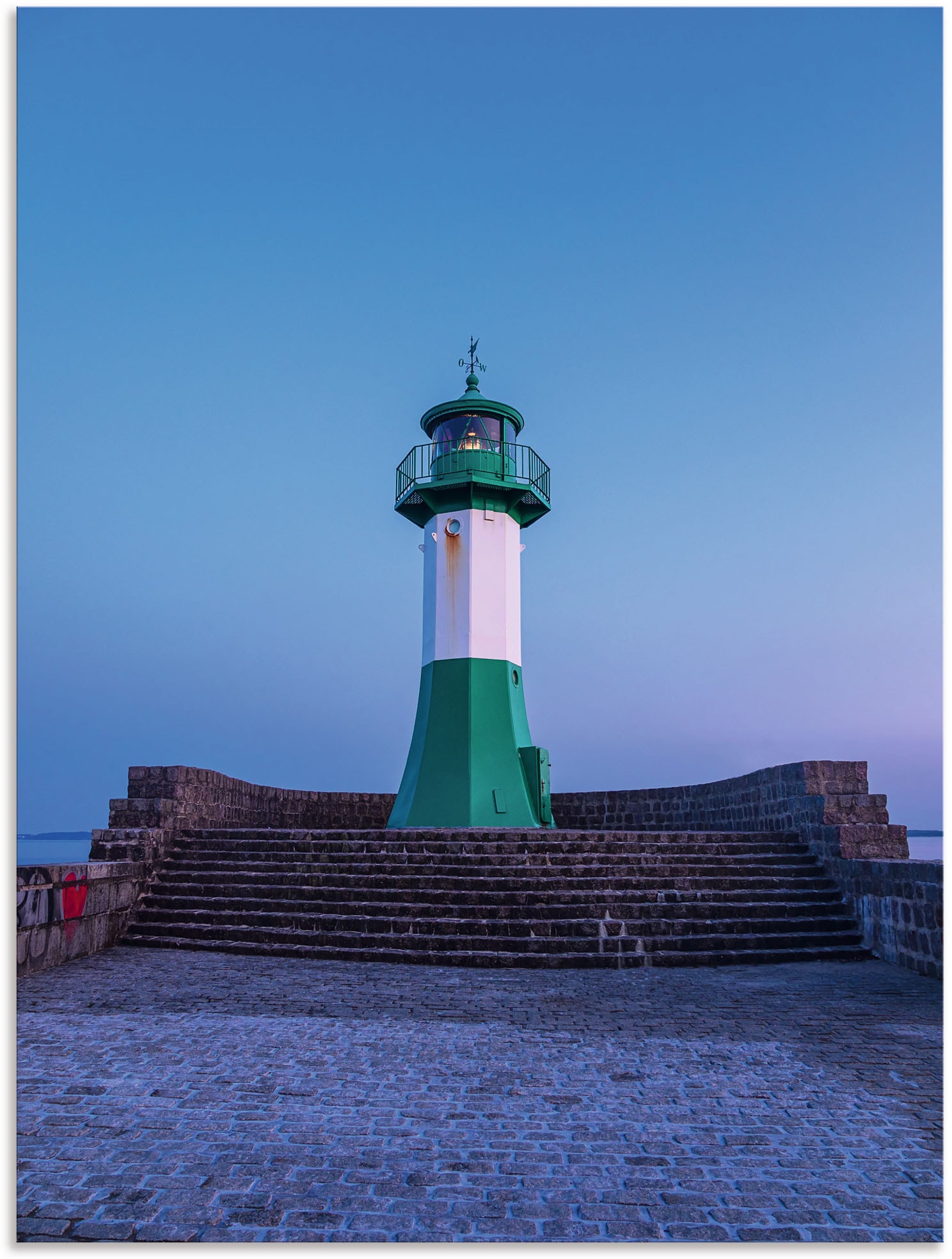 Alu-Dibond-Druck »Leuchtturm auf der Mole von Sassnitz«, Gebäude, (1 St.), für Innen-...